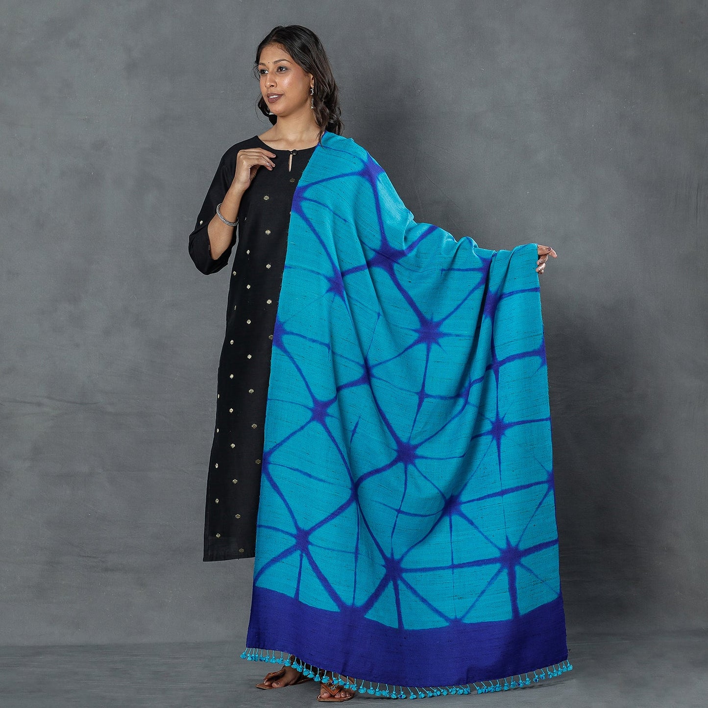 shibori woolen shawl