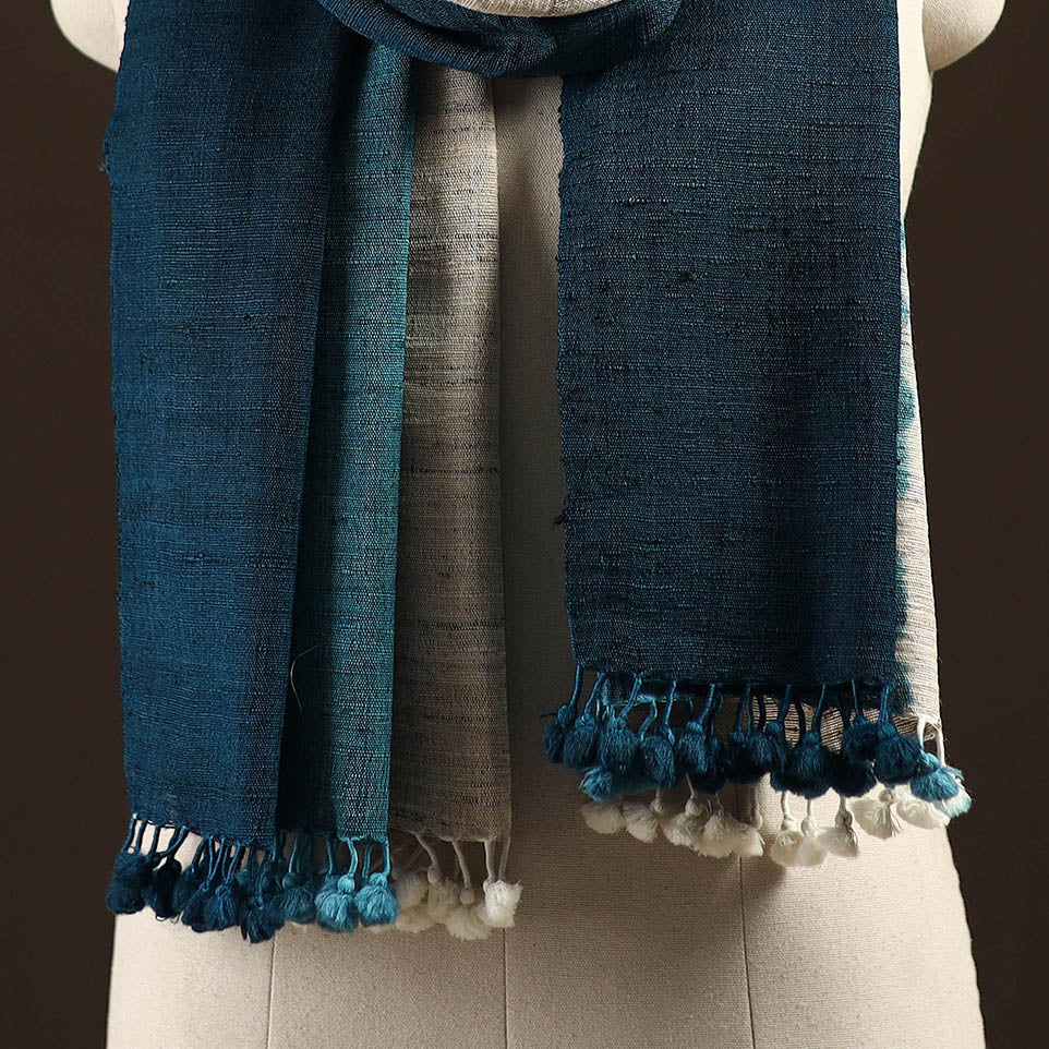 Kutch handwoven three shaded merino wool x katia silk stole