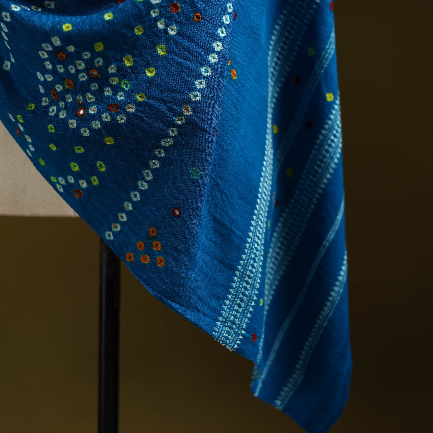 Kutch mirror work handwoven bandhani bagida merino wool