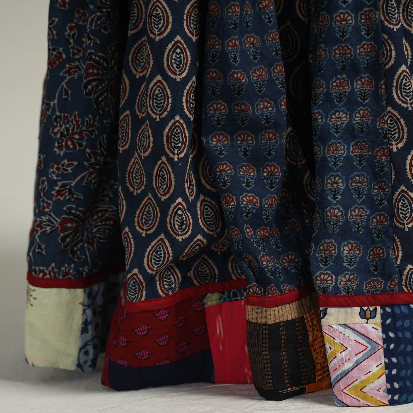 Blue - kutch printed 24 kali cotton long skirt 13