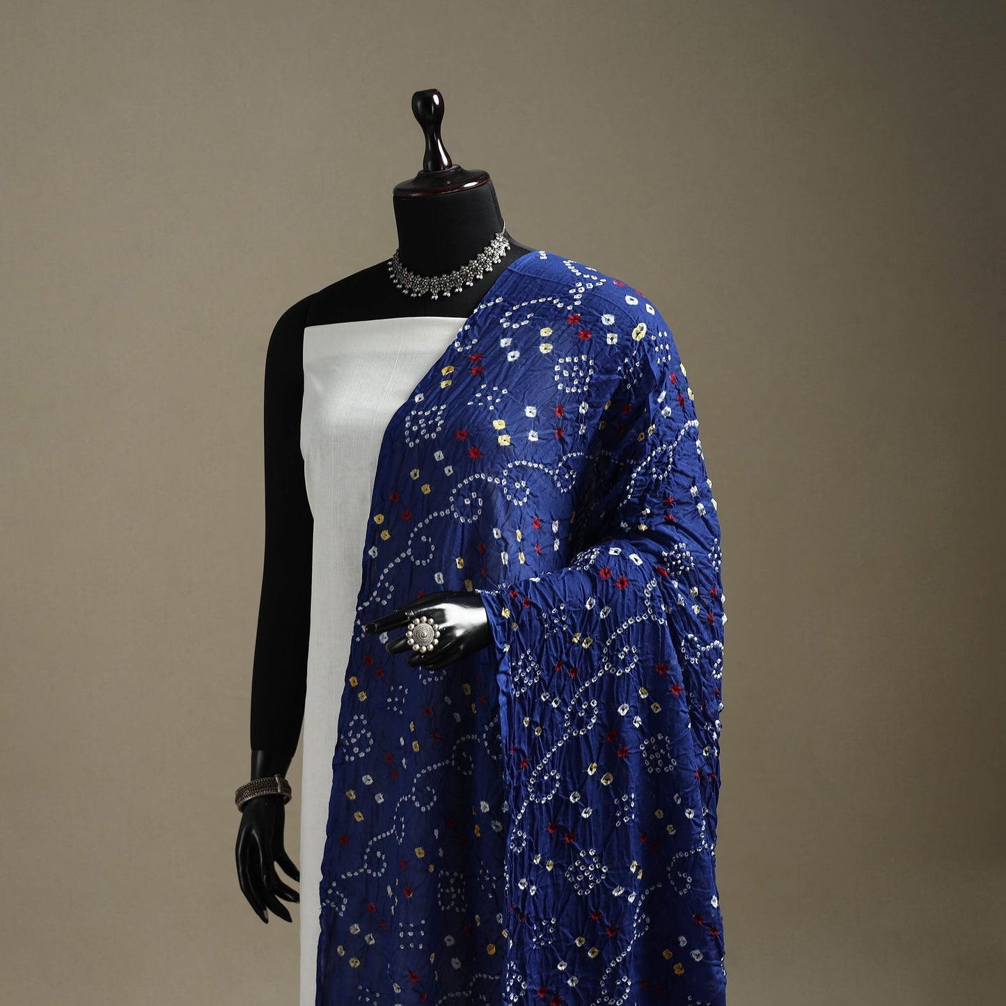 Kutch tie-dye cotton bandhani dupatta 100 - handcrafted