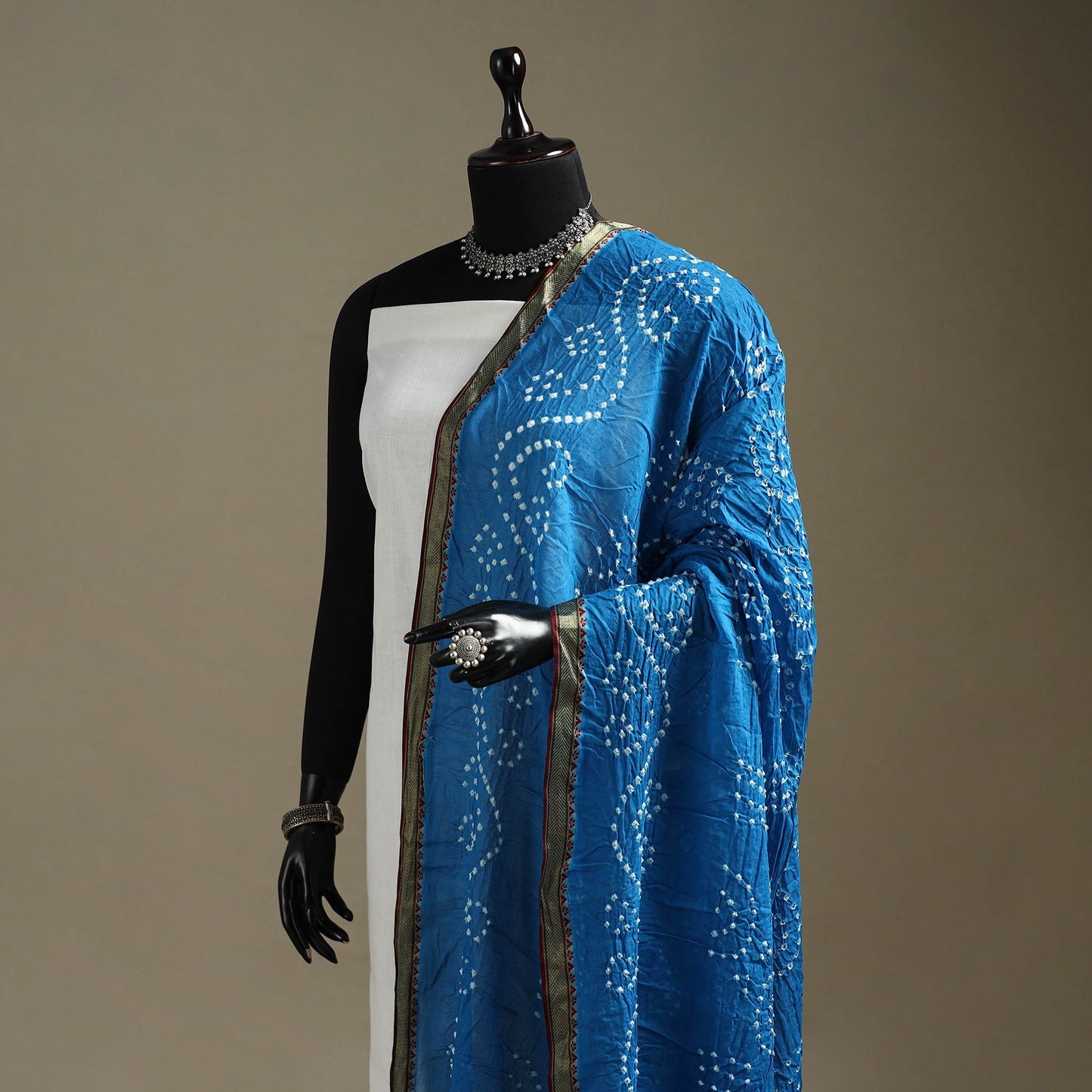 Kutch tie-dye cotton bandhani dupatta with border 25