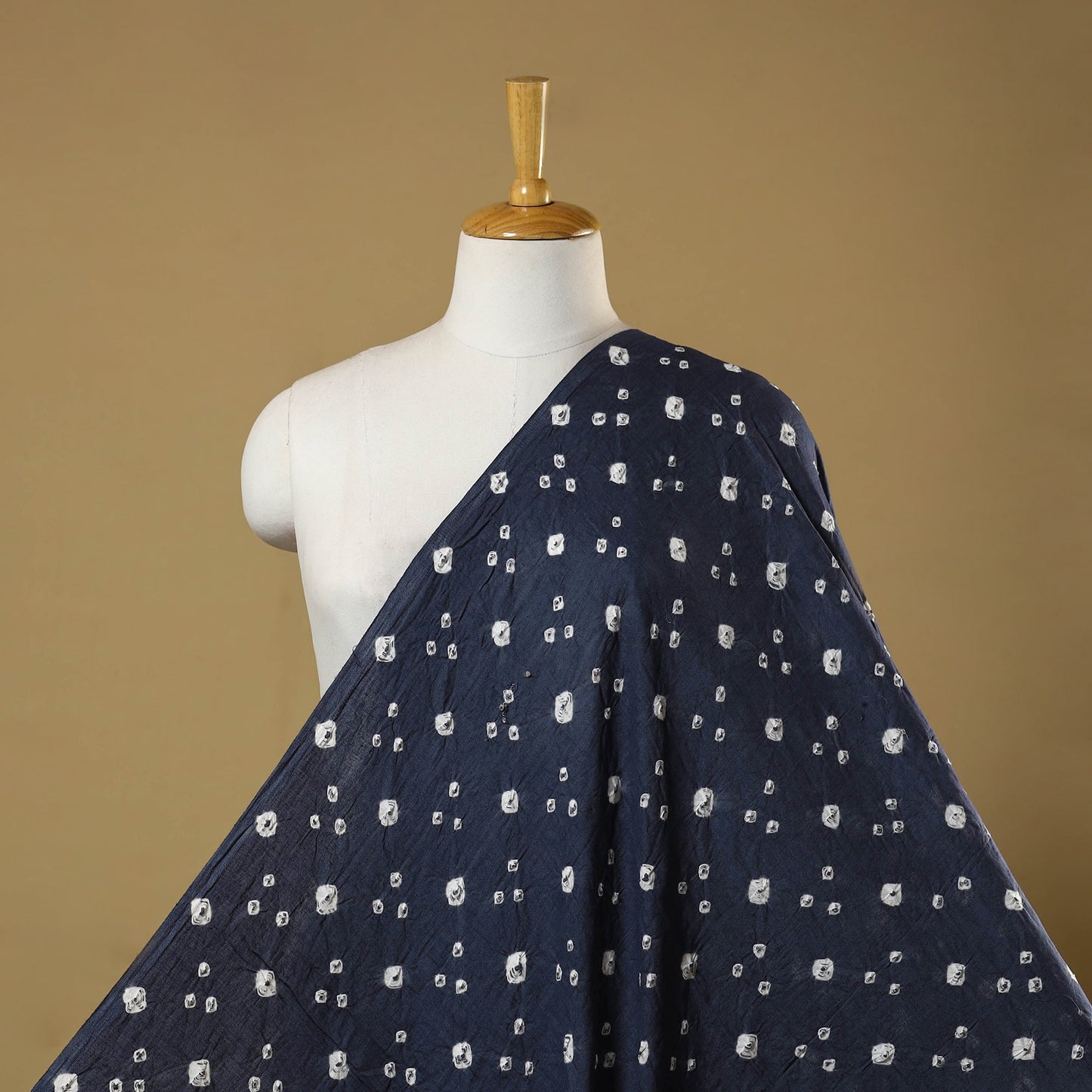 Blue - kutch tie-dye cotton bandhani fabric 26 - handcrafted