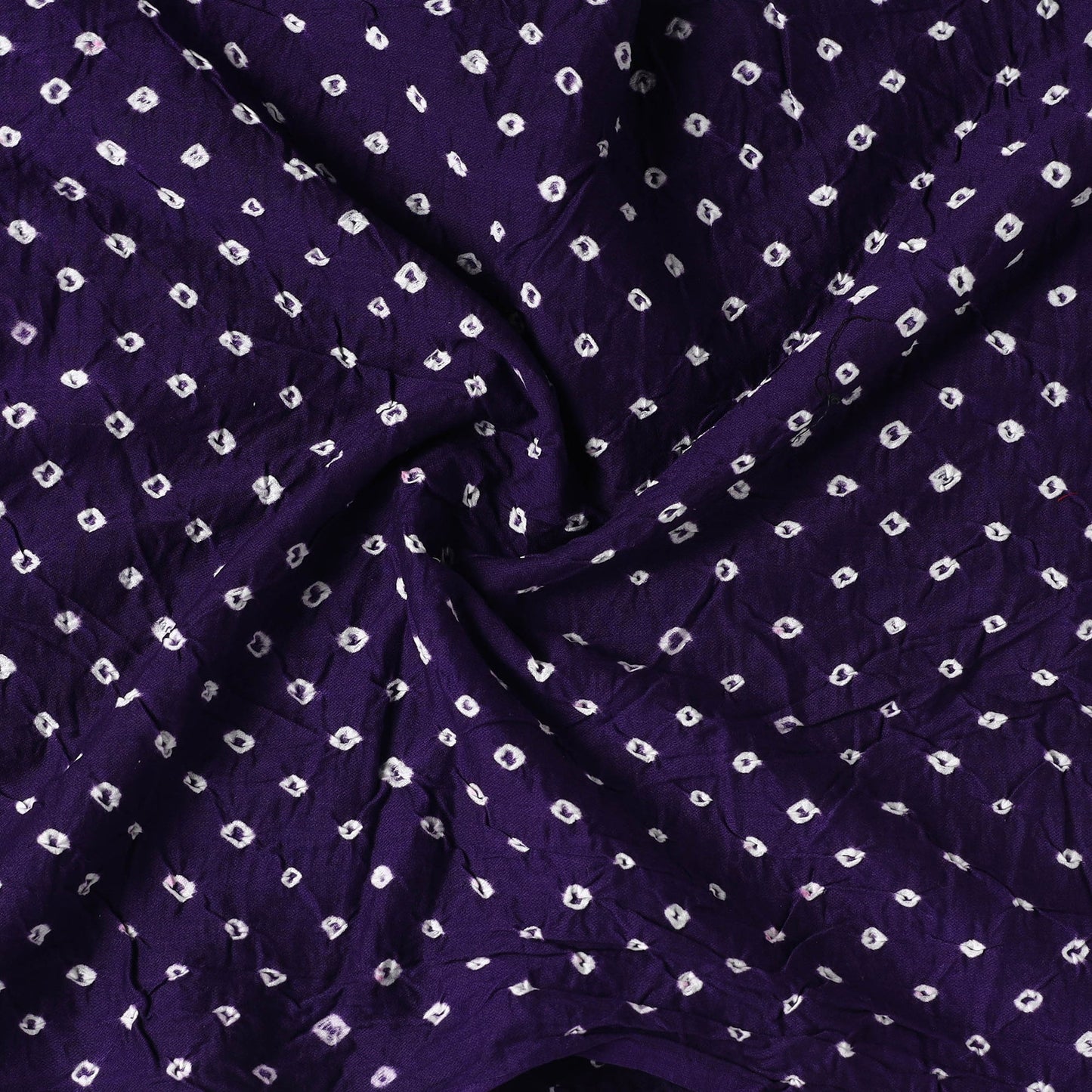 Blue Kutch Tie-Dye Cotton Bandhani Precut Fabric