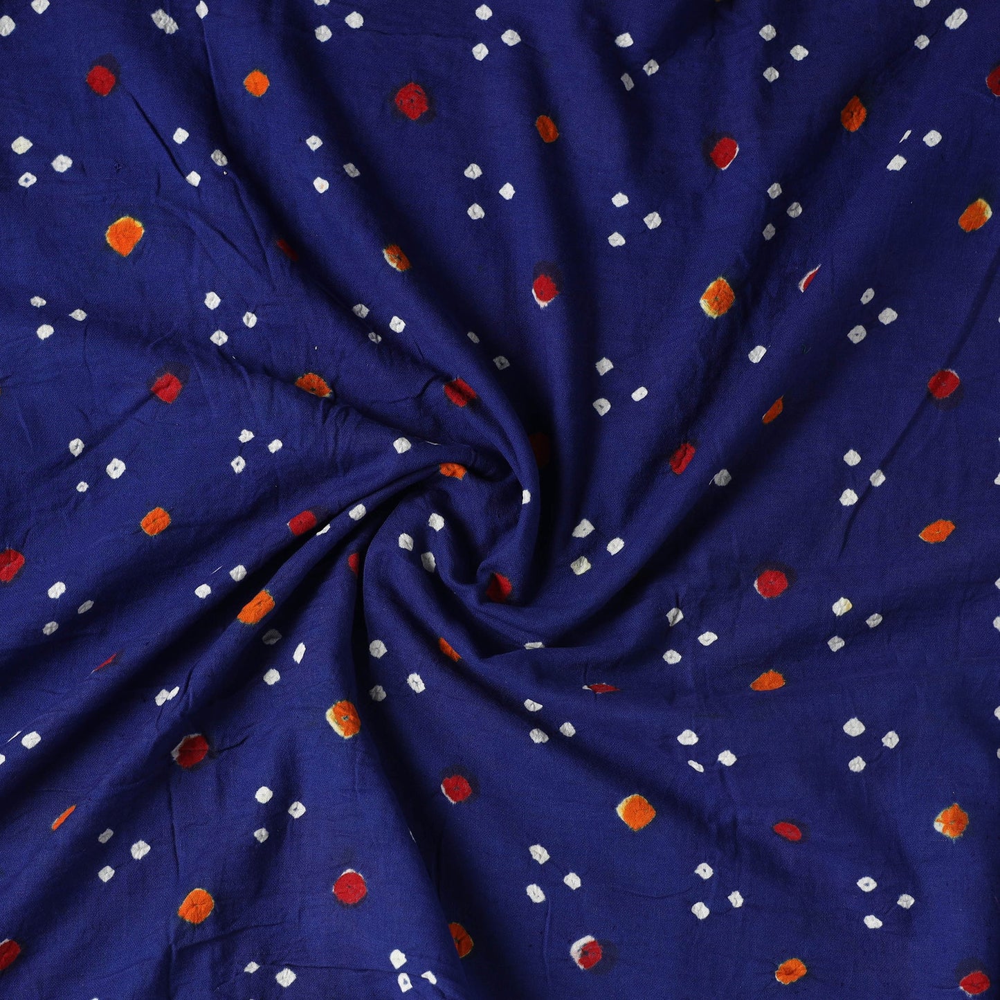 Blue Kutch Tie-Dye Cotton Bandhani Precut Fabric