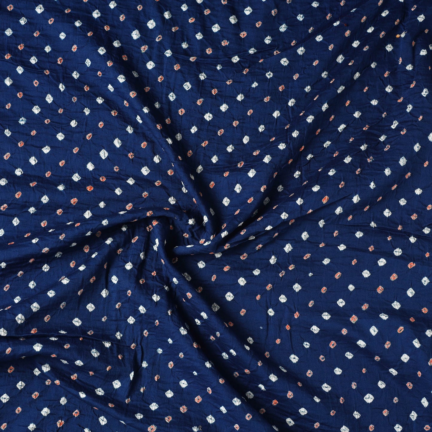 Blue Kutch Tie-Dye Cotton Bandhani Precut Fabric