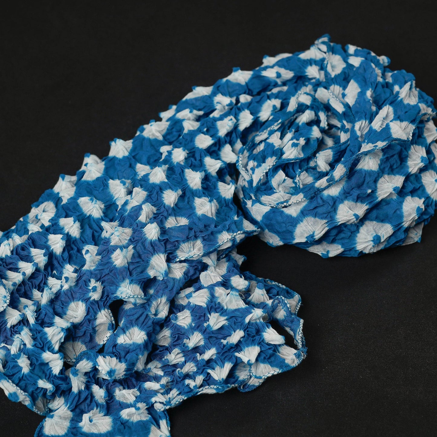 Blue Kutch Tie-Dye Cotton Bandhani Stole