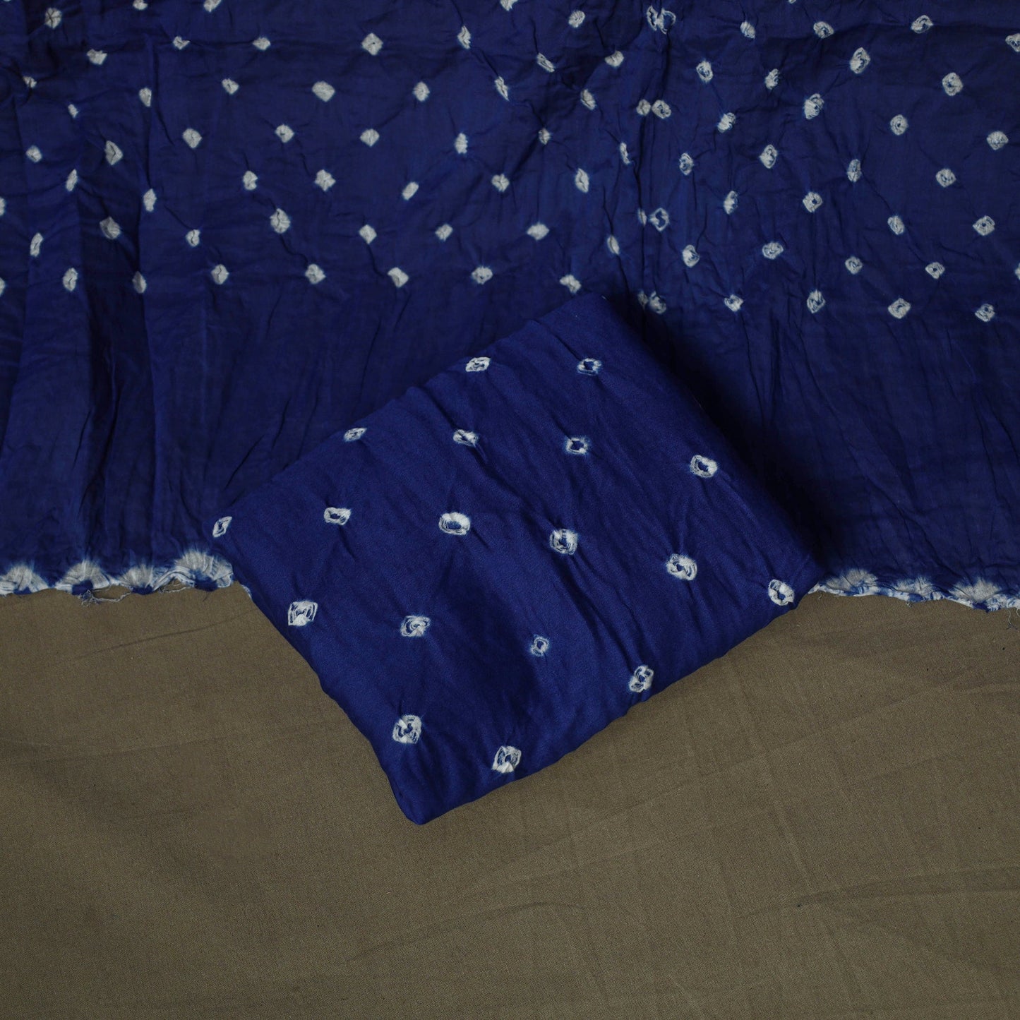 Kutch tie-dye satin cotton bandhani 3pc unstitched dress