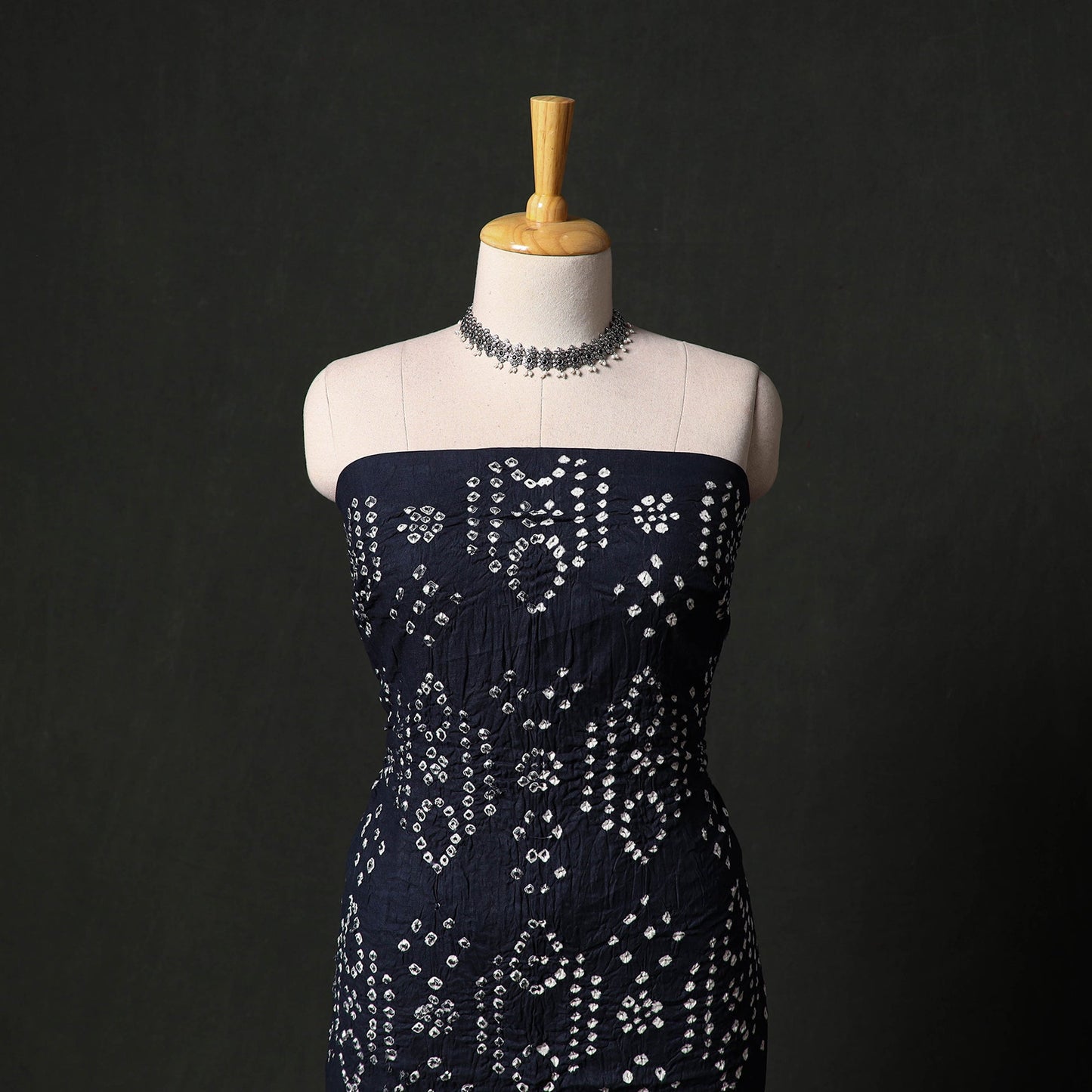Kutch tie-dye satin cotton bandhani 3pc unstitched dress