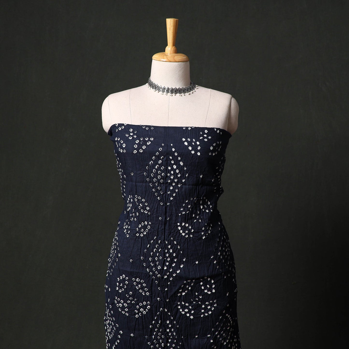 Kutch tie-dye satin cotton bandhani 3pc unstitched dress
