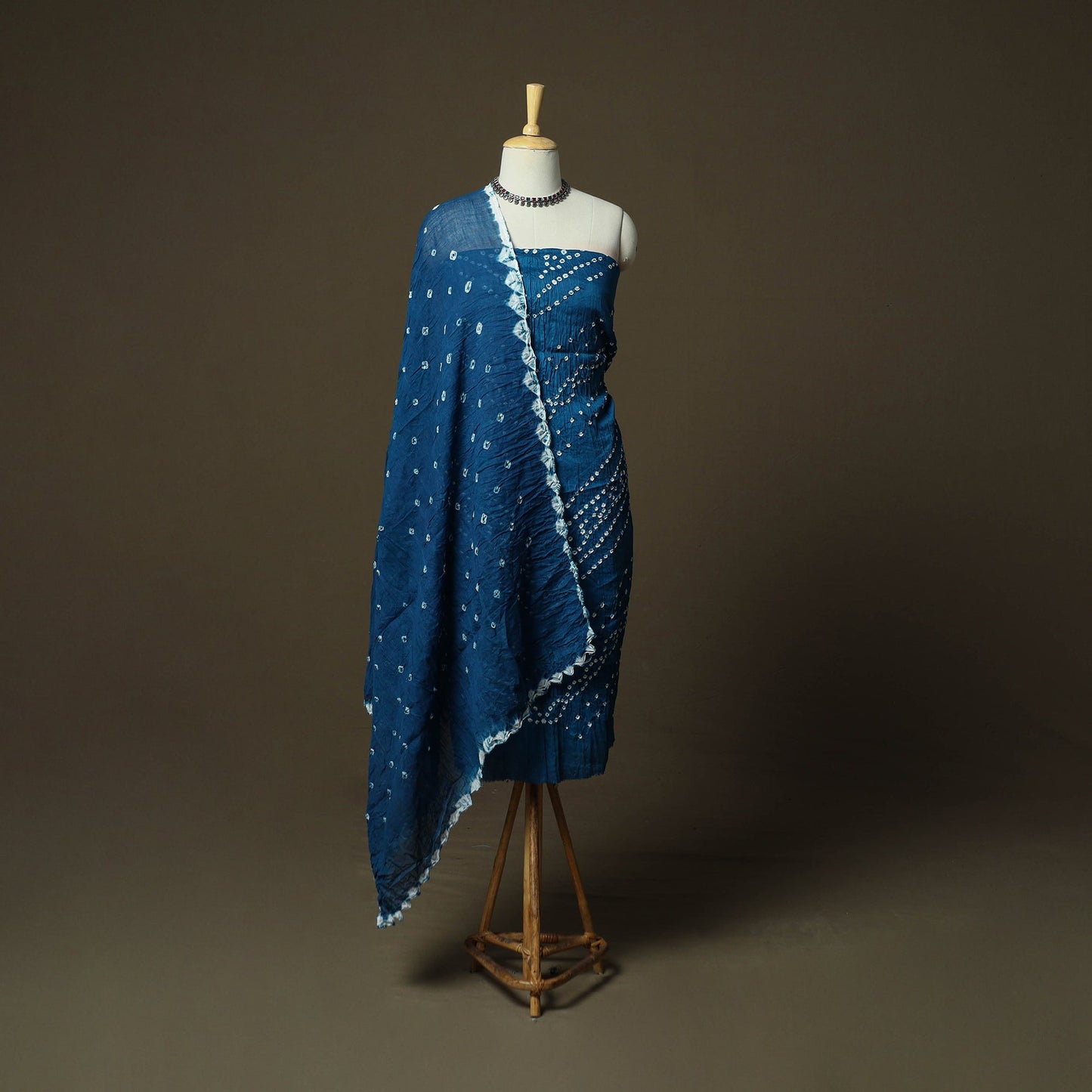 Kutch tie-dye satin cotton bandhani 3pc unstitched dress
