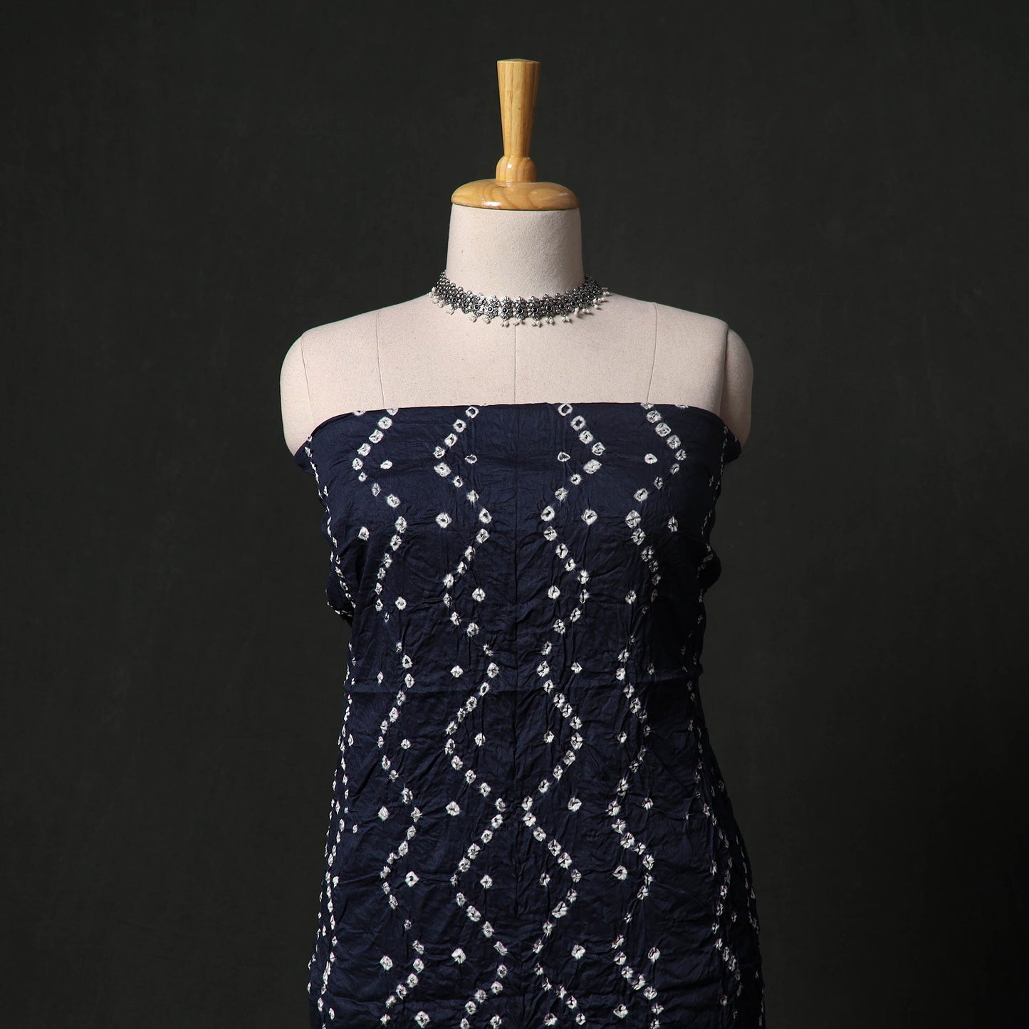 Kutch tie-dye satin cotton bandhani 3pc unstitched dress