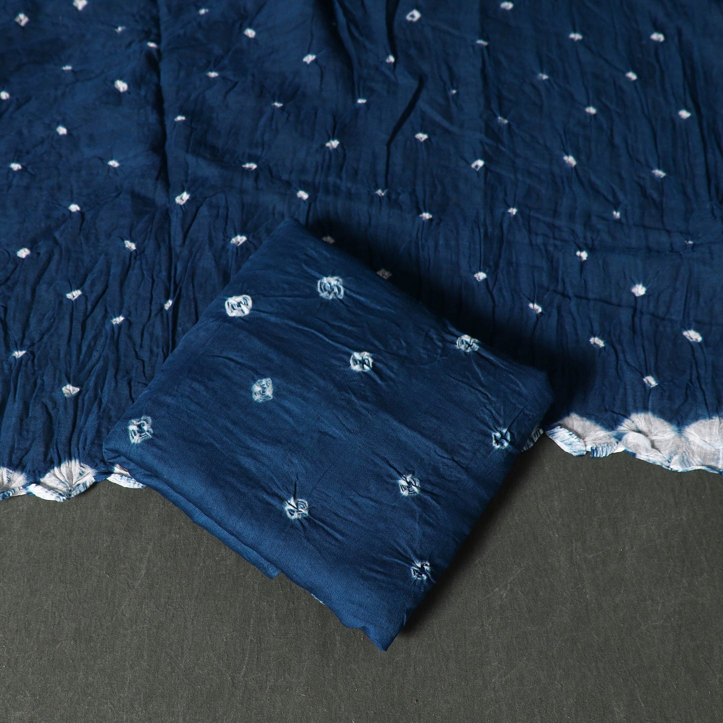 Kutch tie-dye satin cotton bandhani 3pc unstitched dress