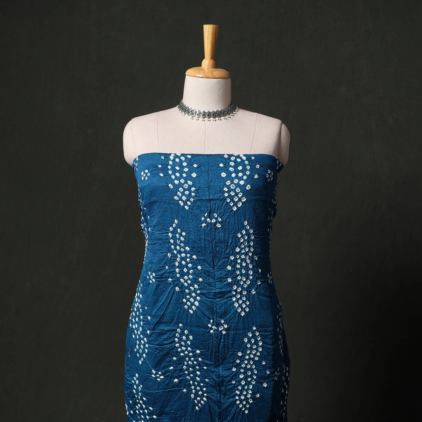 Kutch tie-dye satin cotton bandhani 3pc unstitched dress