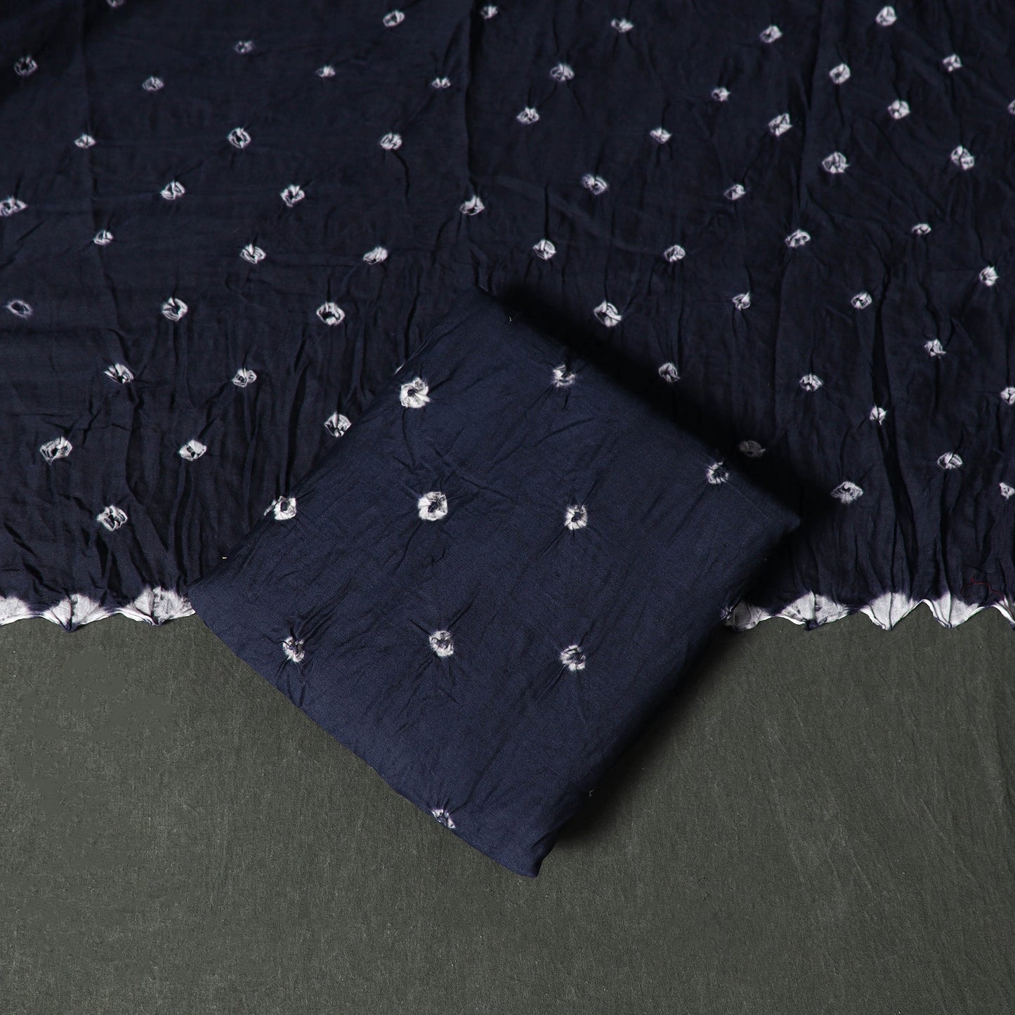 Kutch tie-dye satin cotton bandhani 3pc unstitched dress