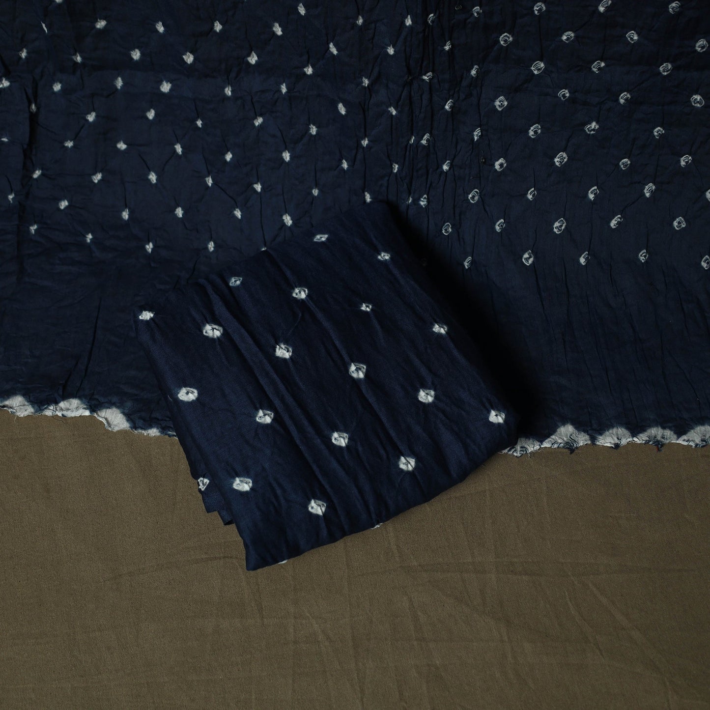 Kutch tie-dye satin cotton bandhani 3pc unstitched dress