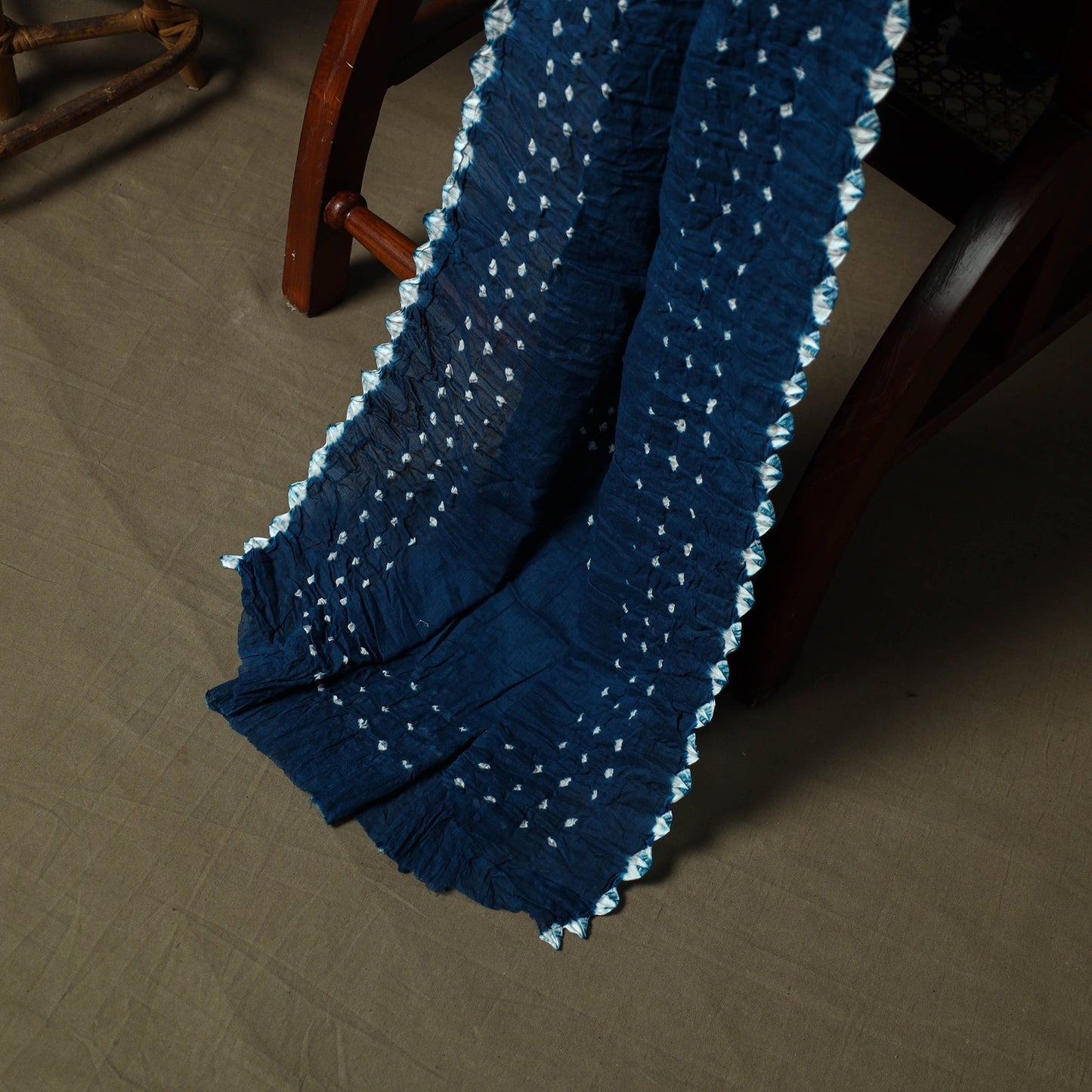 Kutch tie-dye satin cotton bandhani 3pc unstitched dress