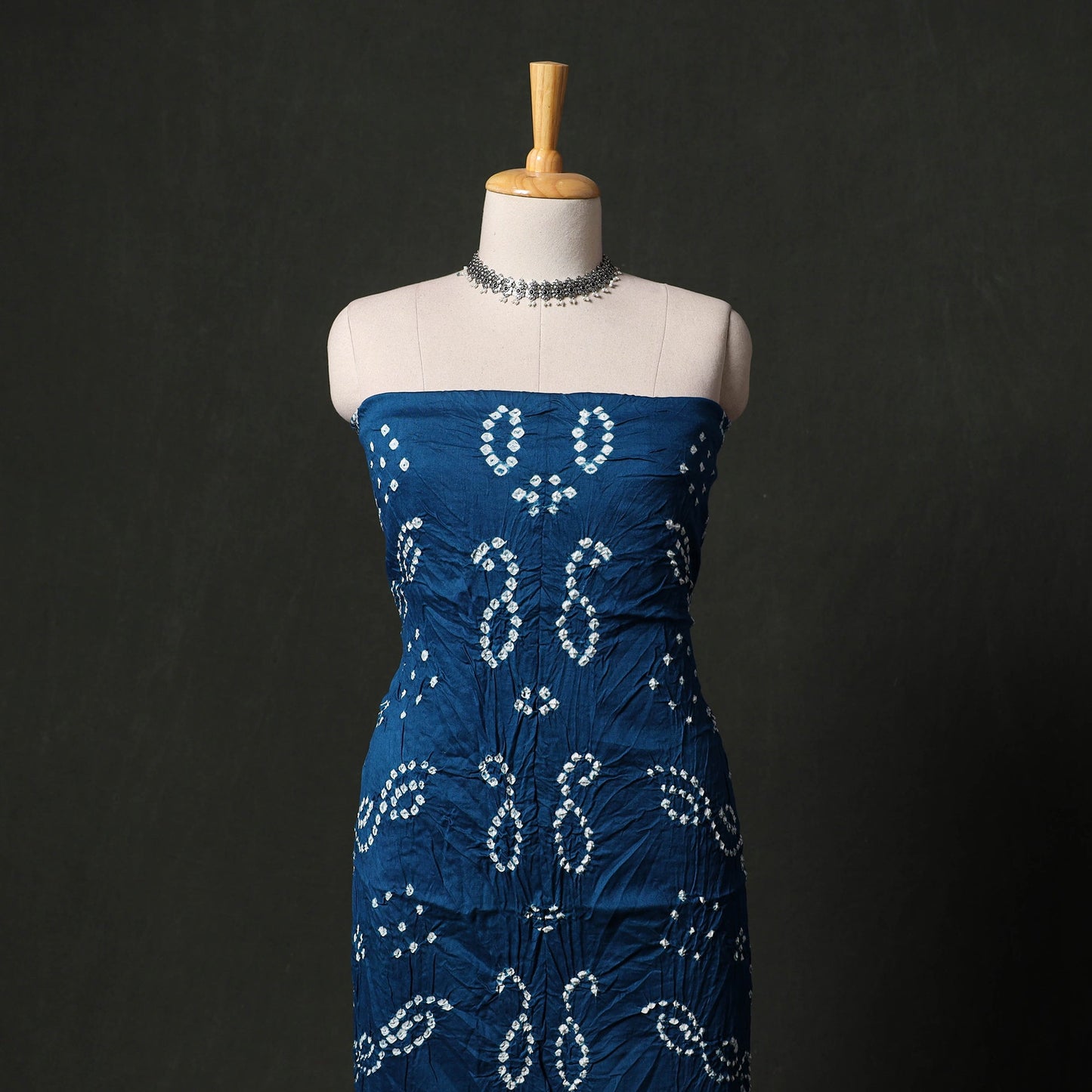 Kutch tie-dye satin cotton bandhani 3pc unstitched dress