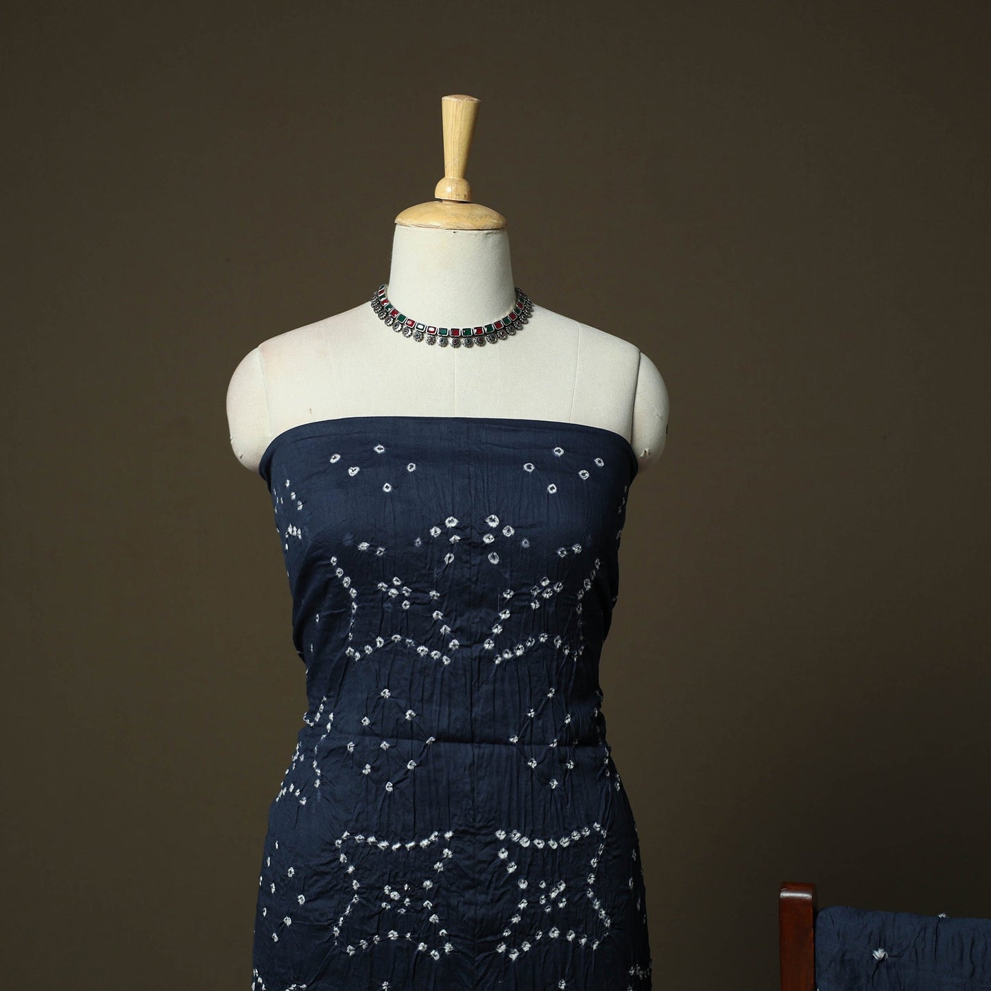 Kutch tie-dye satin cotton bandhani 3pc unstitched dress