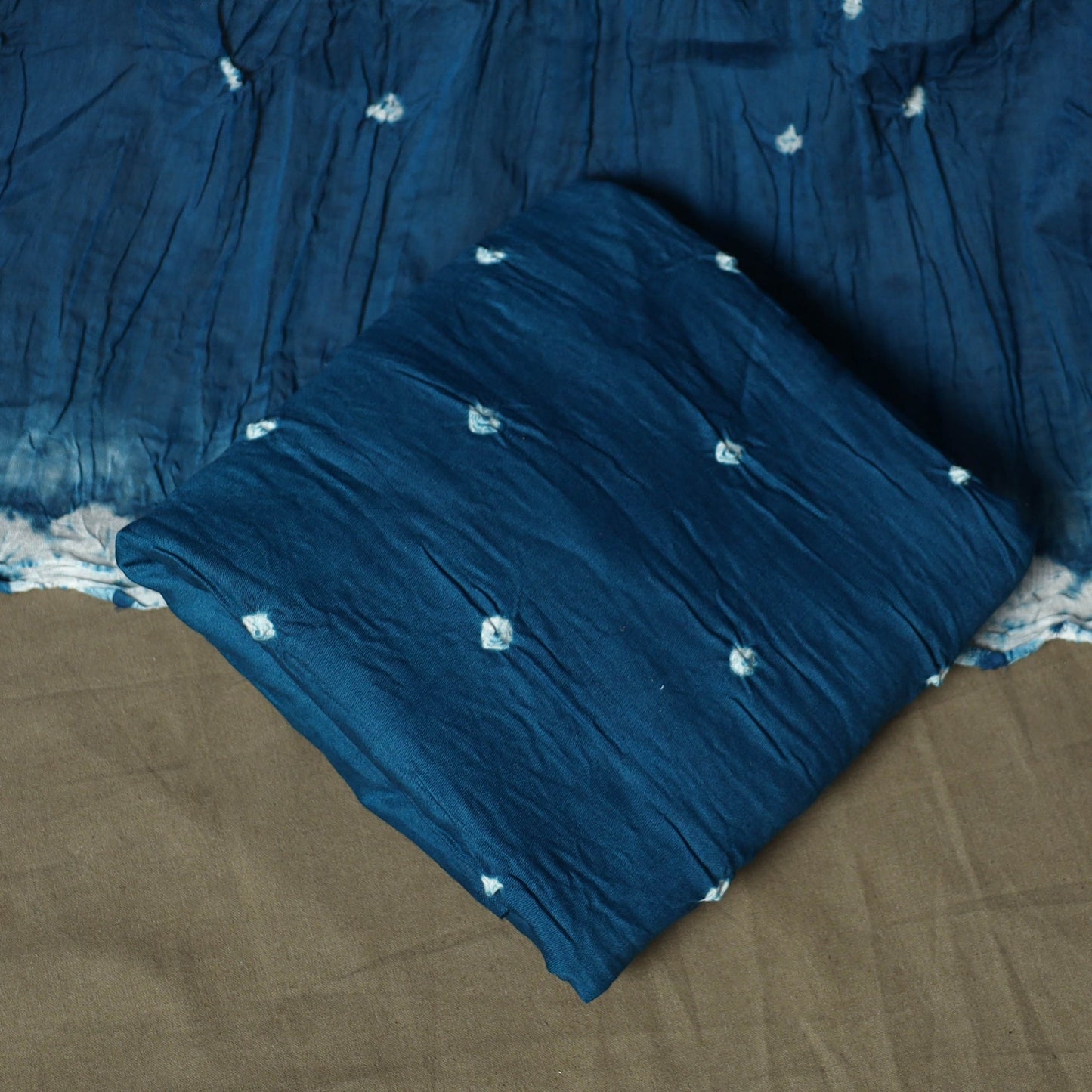 Kutch tie-dye satin cotton bandhani 3pc unstitched dress