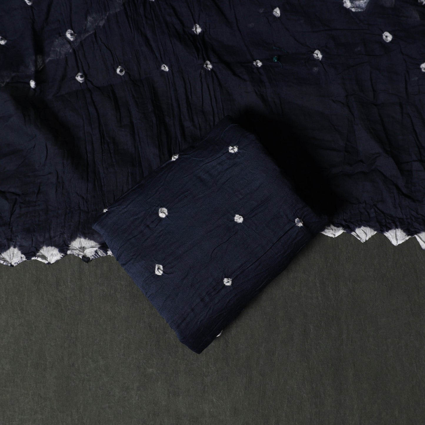 Kutch tie-dye satin cotton bandhani 3pc unstitched dress