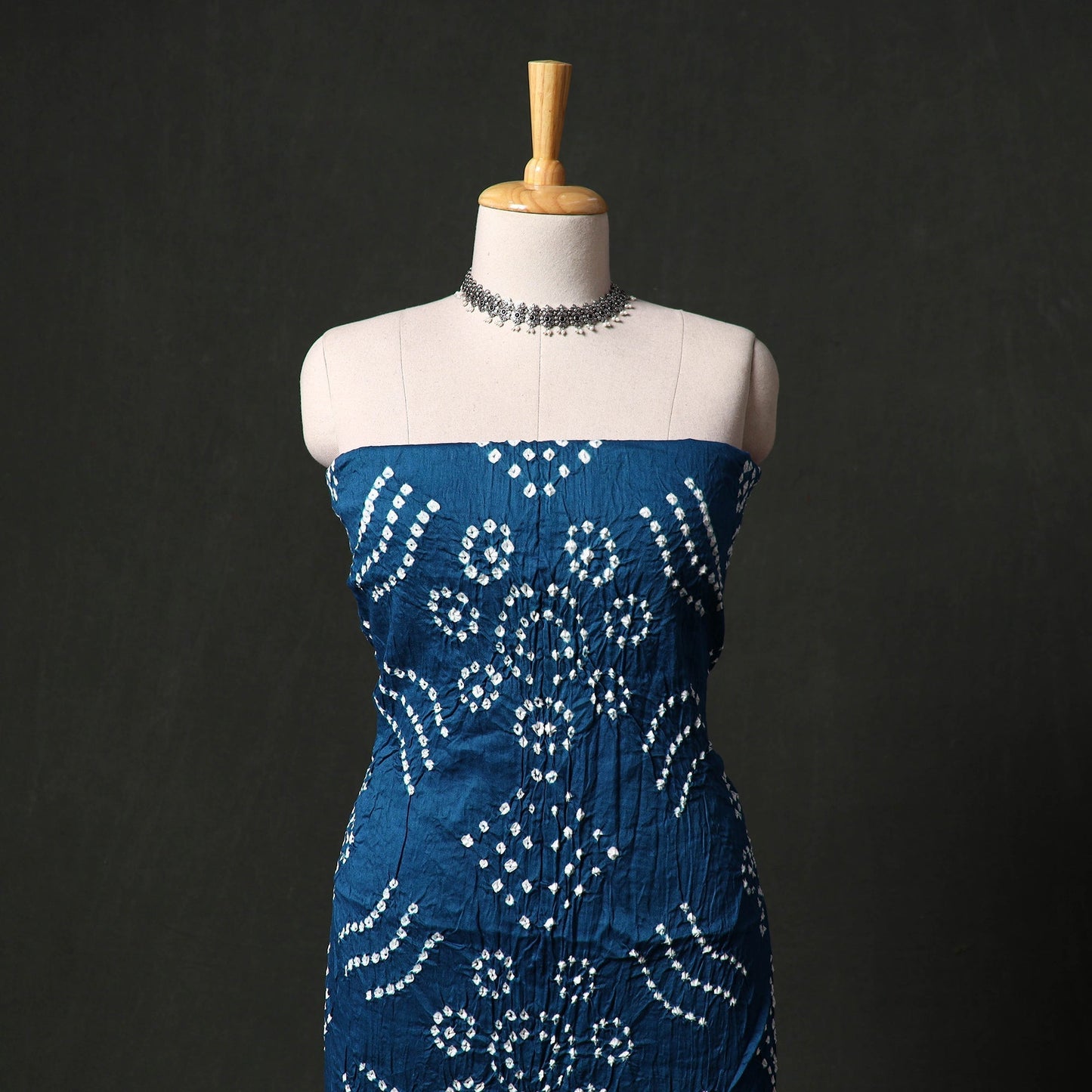 Kutch tie-dye satin cotton bandhani 3pc unstitched dress