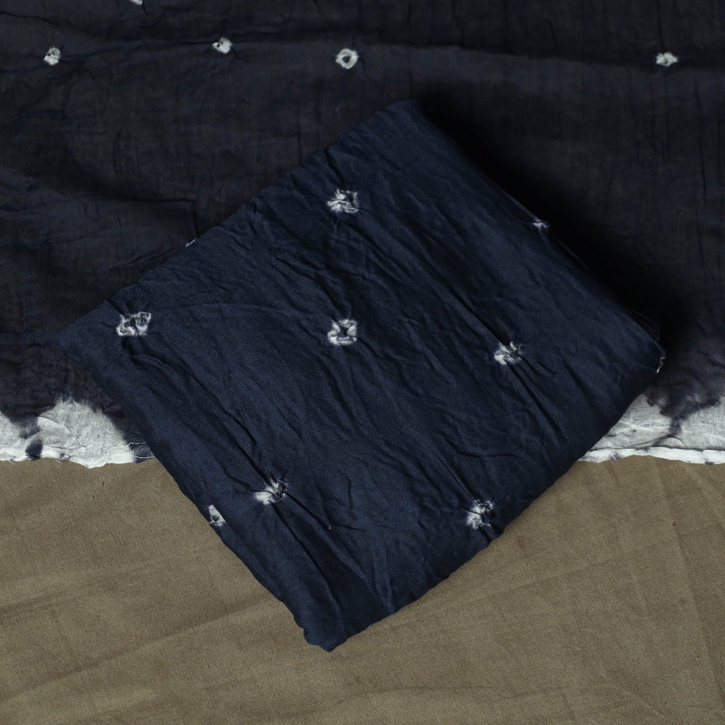 Kutch tie-dye satin cotton bandhani 3pc unstitched dress