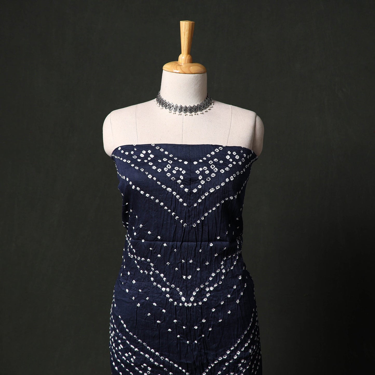 Kutch tie-dye satin cotton bandhani 3pc unstitched dress
