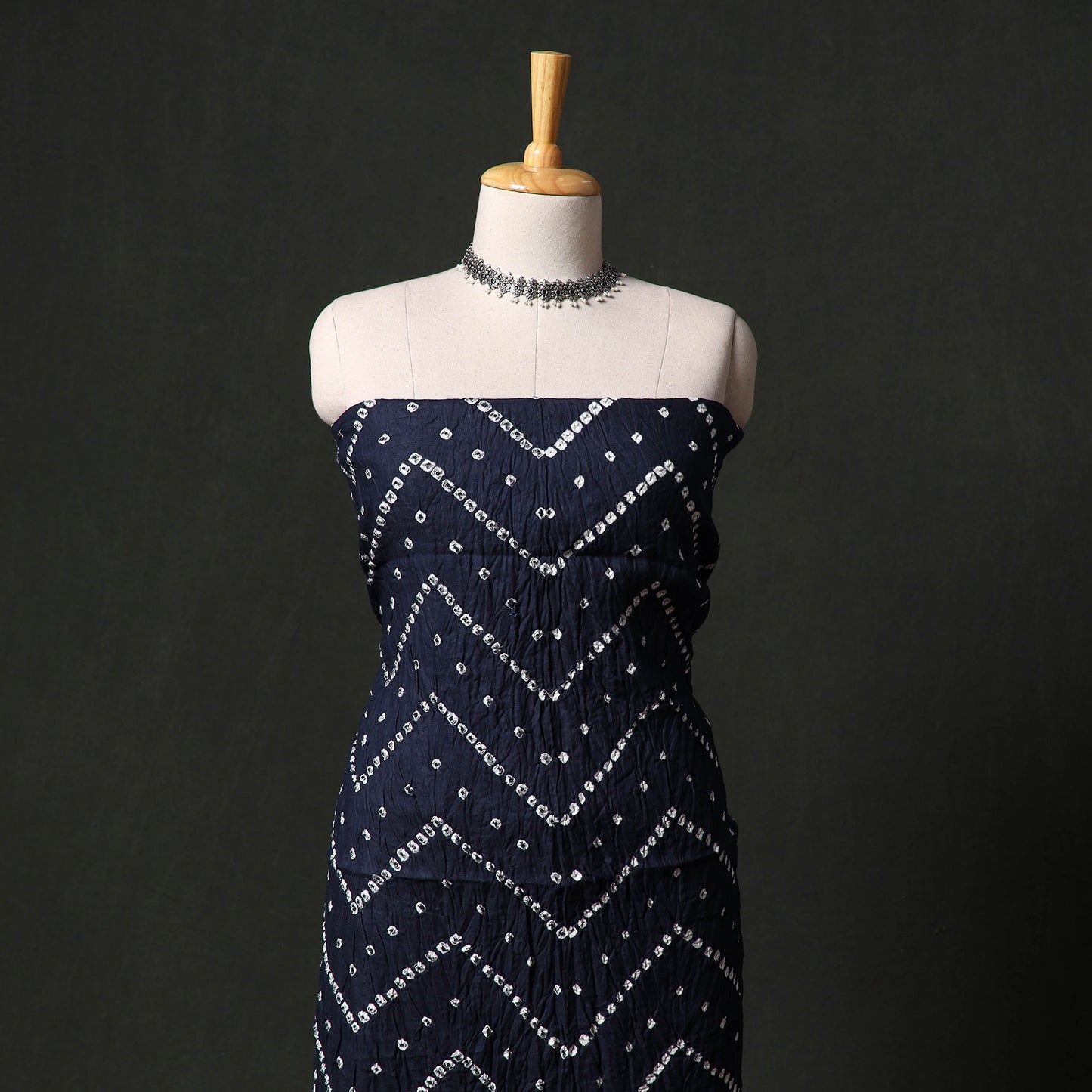 Kutch tie-dye satin cotton bandhani 3pc unstitched dress