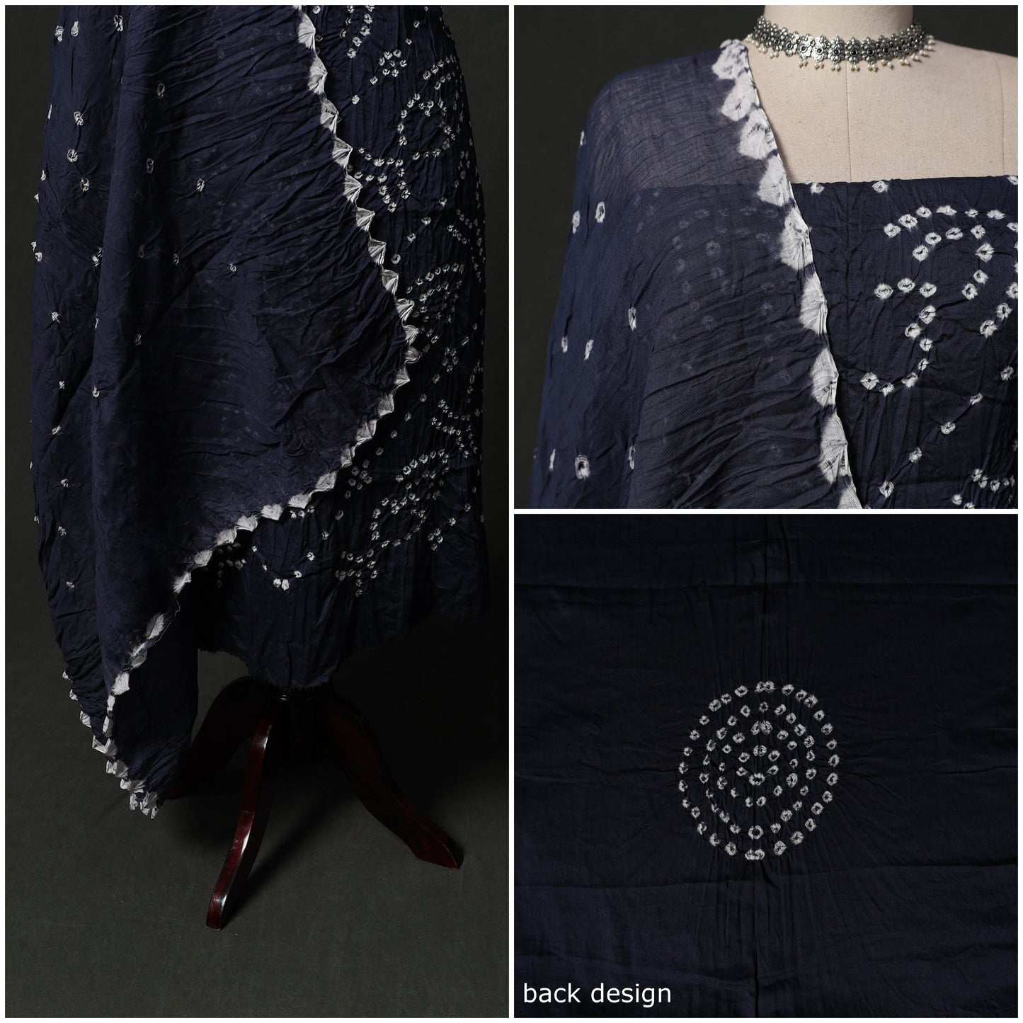 Kutch tie-dye satin cotton bandhani 3pc unstitched dress
