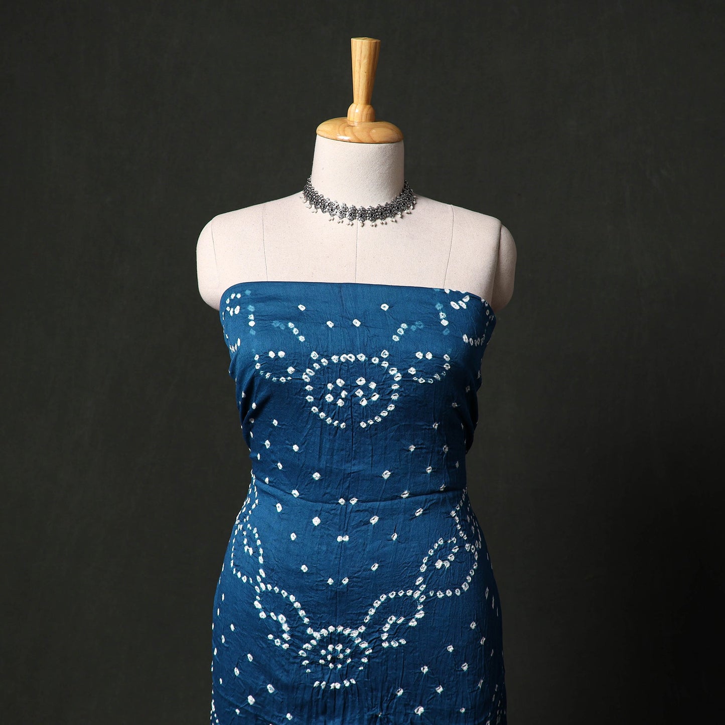 Kutch tie-dye satin cotton bandhani 3pc unstitched dress