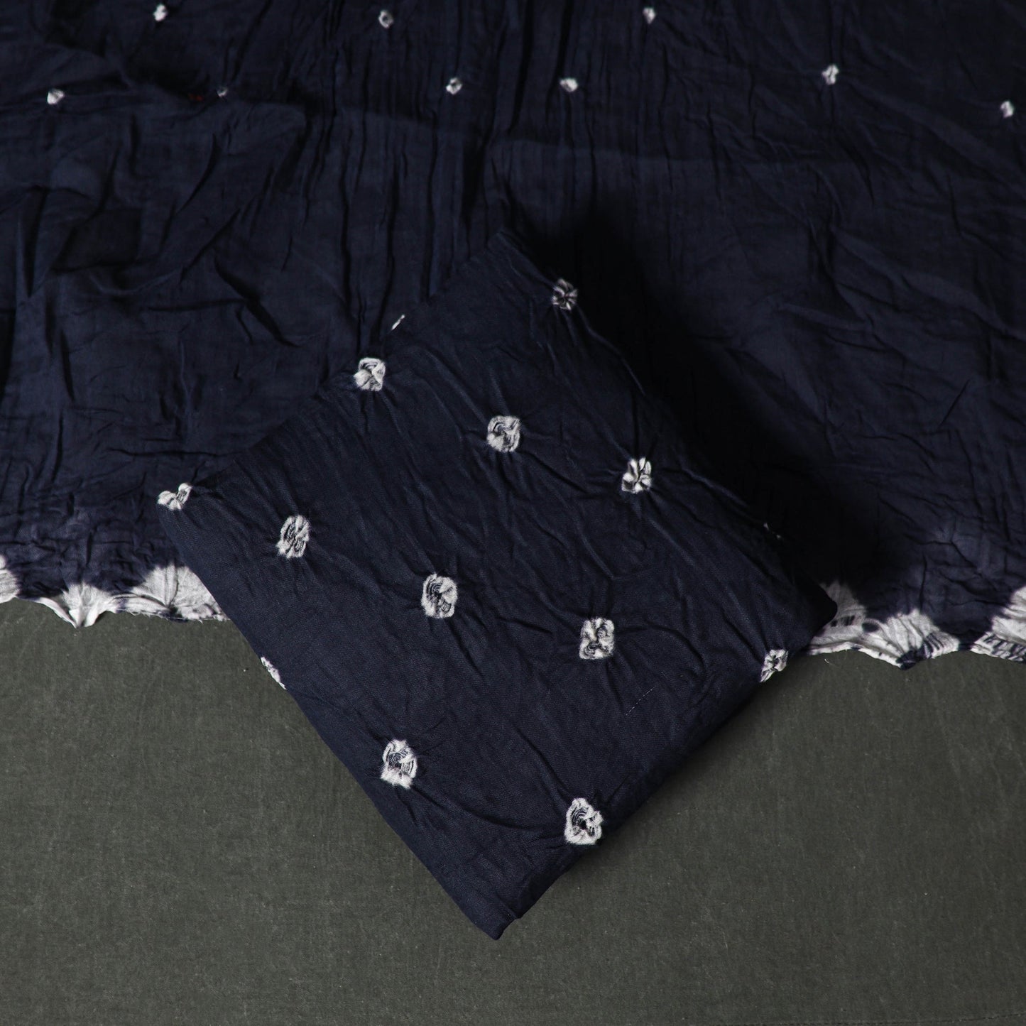Kutch tie-dye satin cotton bandhani 3pc unstitched dress