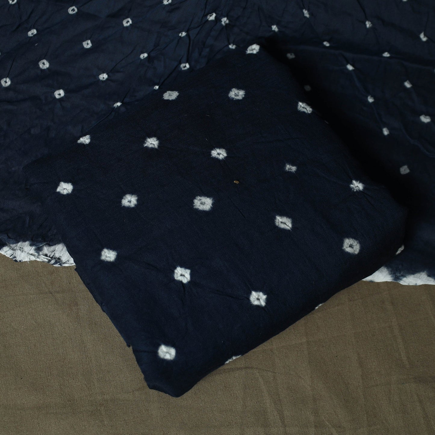 Kutch tie-dye satin cotton bandhani 3pc unstitched dress