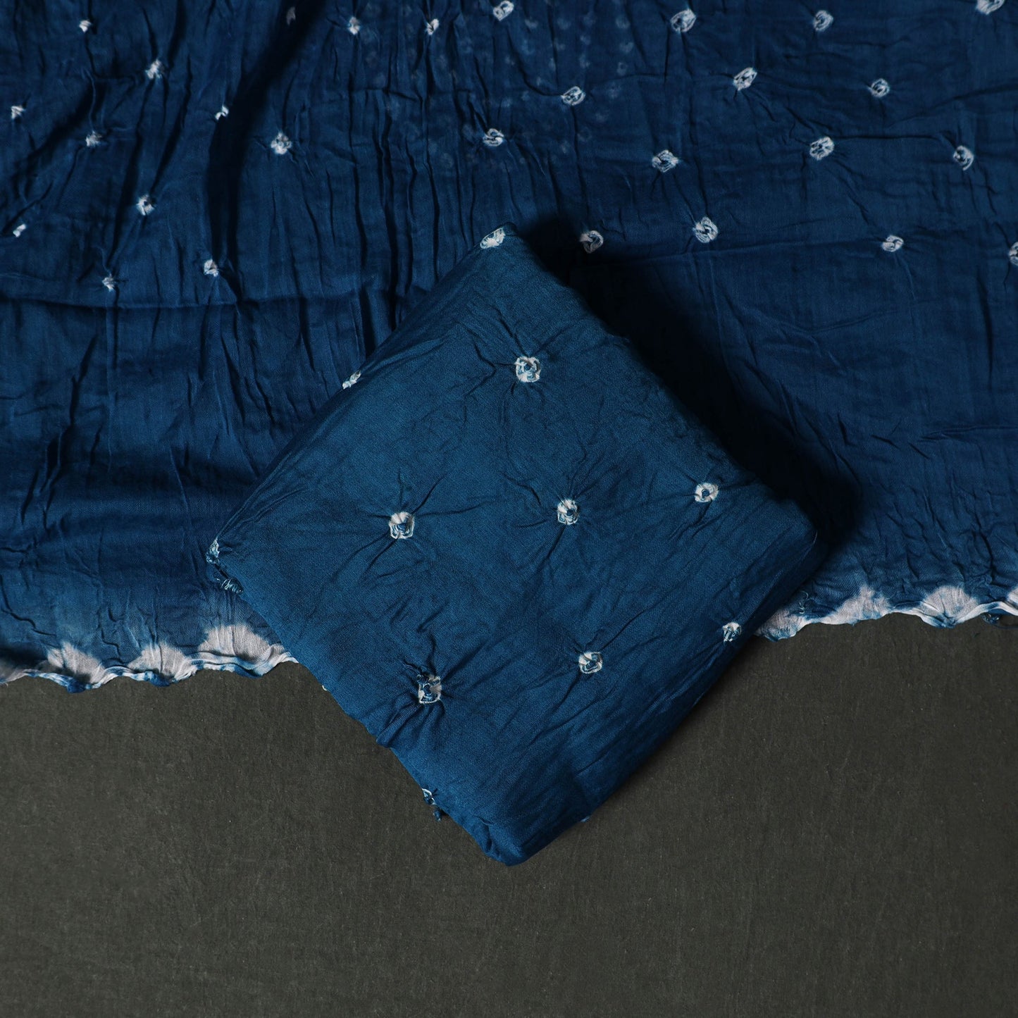 Kutch tie-dye satin cotton bandhani 3pc unstitched dress