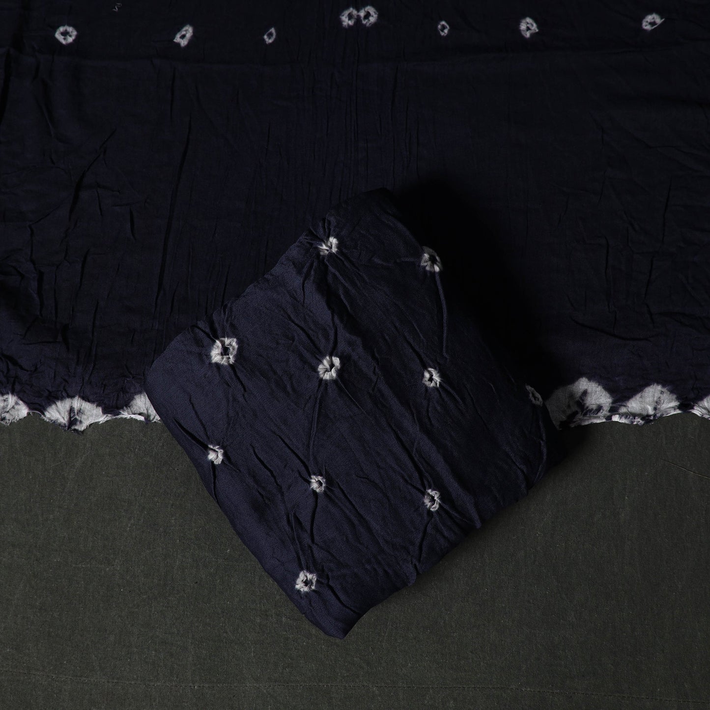 Kutch tie-dye satin cotton bandhani 3pc unstitched dress