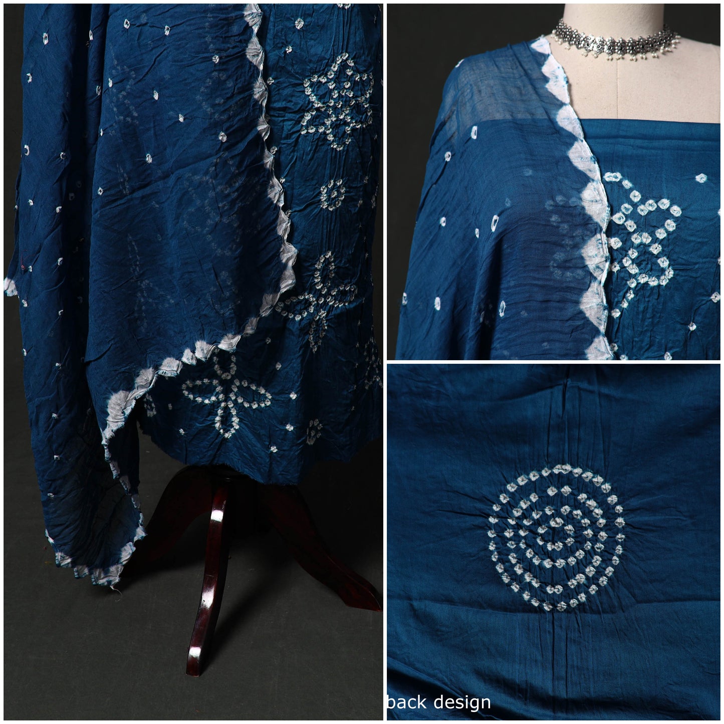 Kutch tie-dye satin cotton bandhani 3pc unstitched dress
