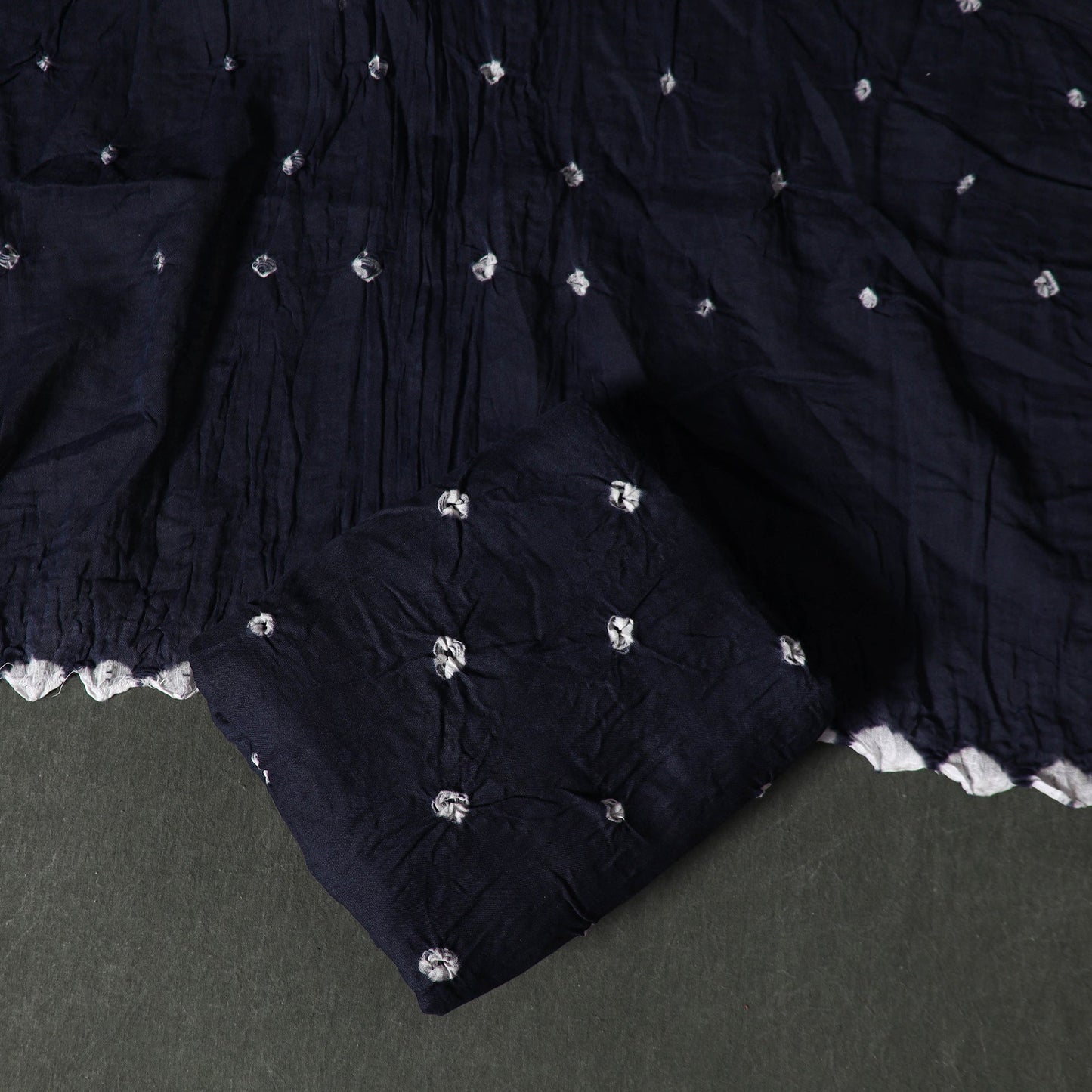 Kutch tie-dye satin cotton bandhani 3pc unstitched dress