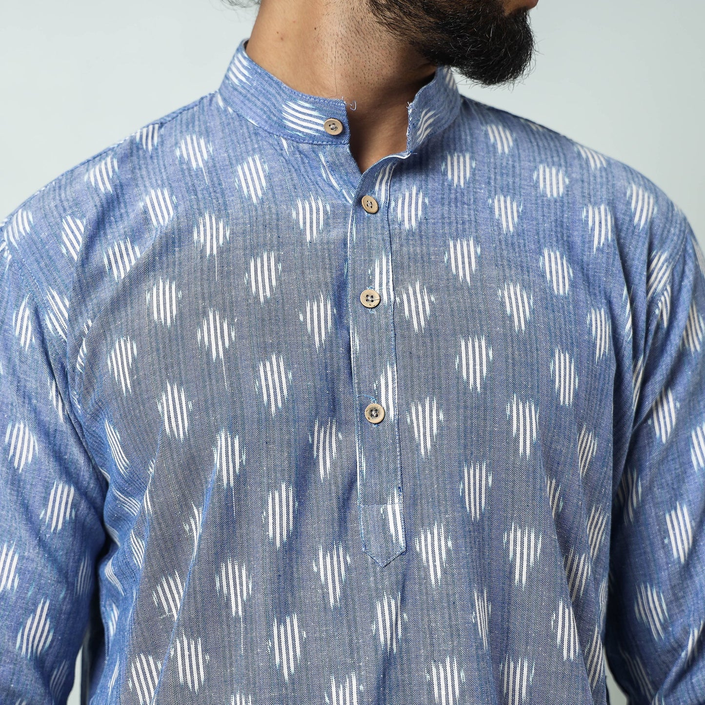 Lavender - pochampally ikat weave cotton men’s short kurta