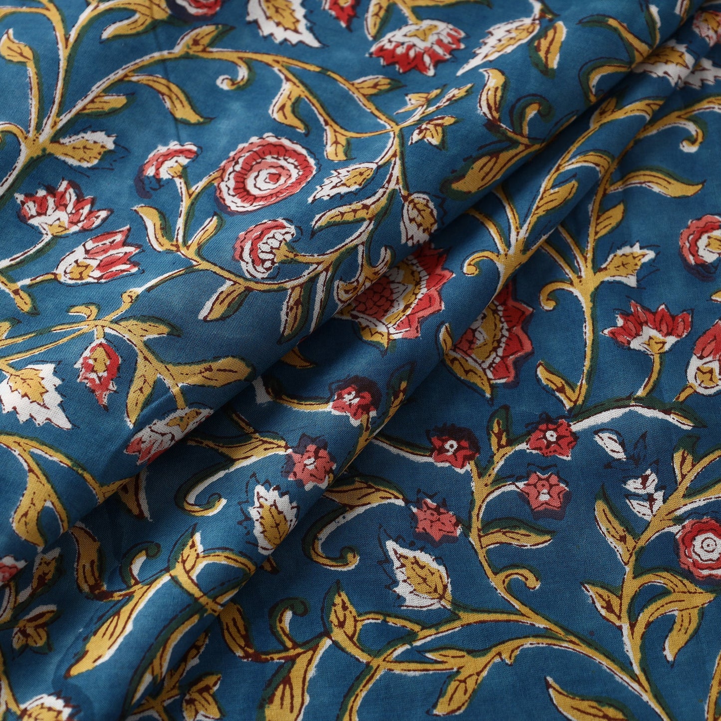 Pure cotton Sanganeri Block Print Fabric Online l iTokri.com