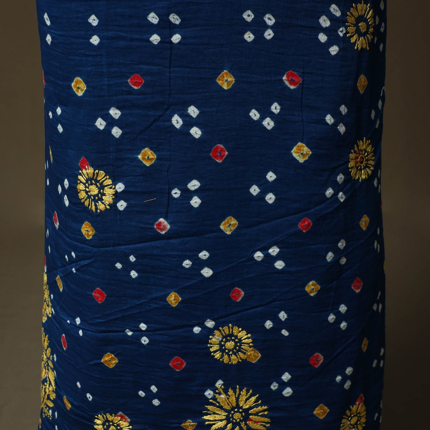 Lucknowi chikankari hand work bandhani unstitched kurta