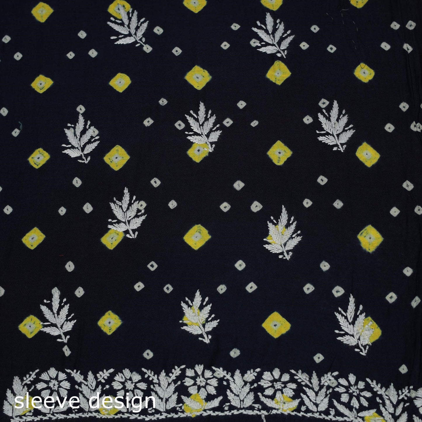Lucknowi chikankari hand work bandhani unstitched kurta