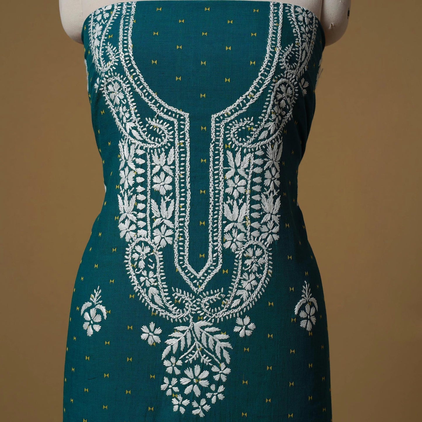 Lucknowi chikankari hand work jacquard unstitched kurta