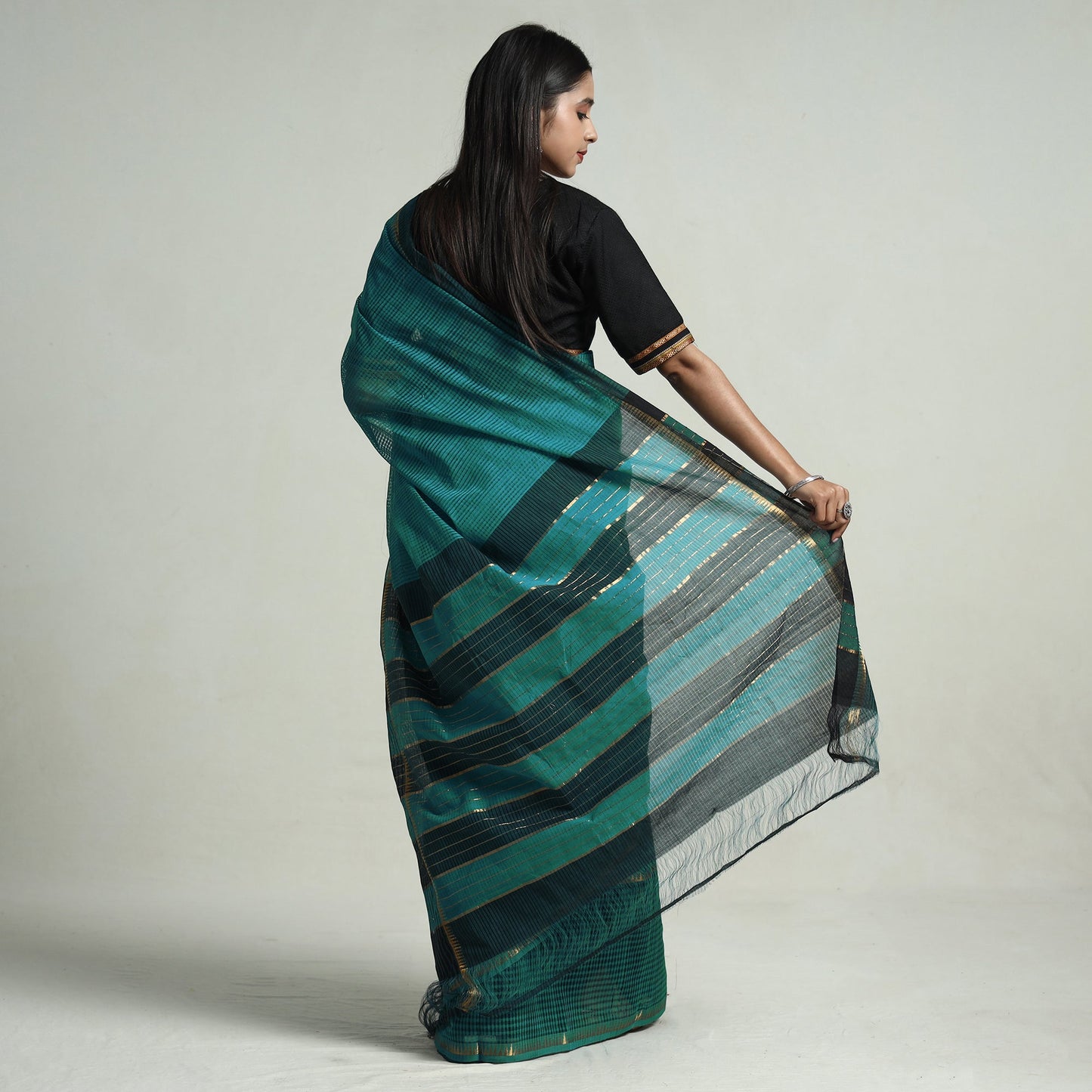 Mangalagiri Missing Checks Cotton Handloom Saree