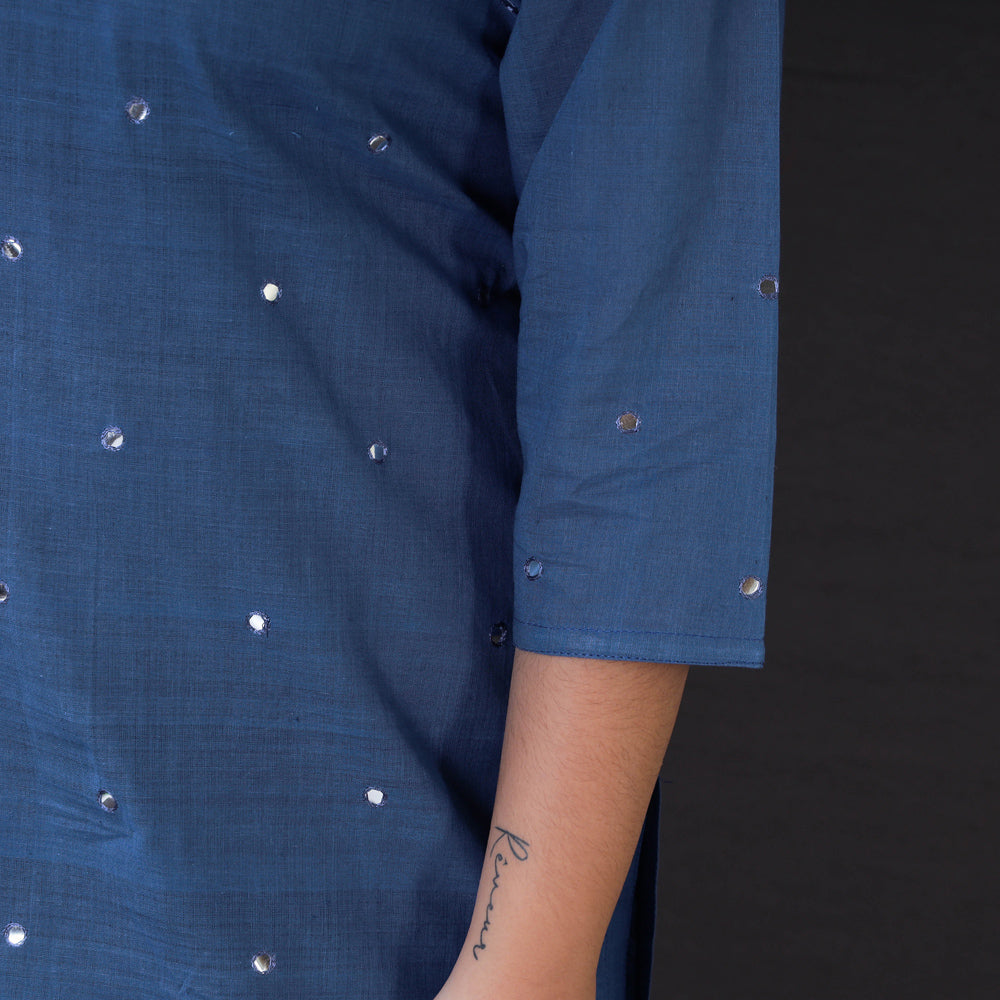 iTokri Casuals - Mangalagiri Pure Handloom Cotton Embroidered Long Kurta