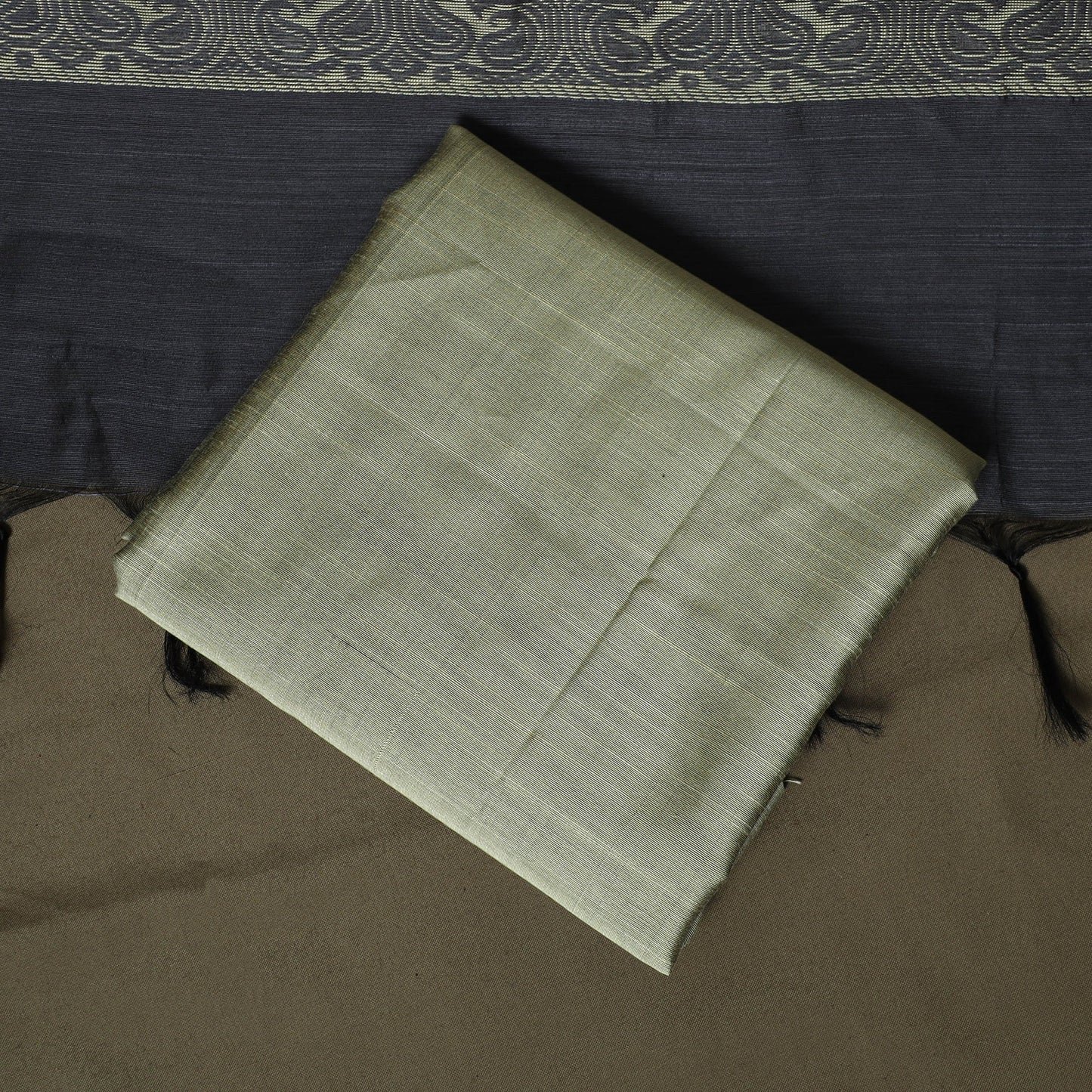 Mangalagiri silk cotton thread work 3pc unstitched dress