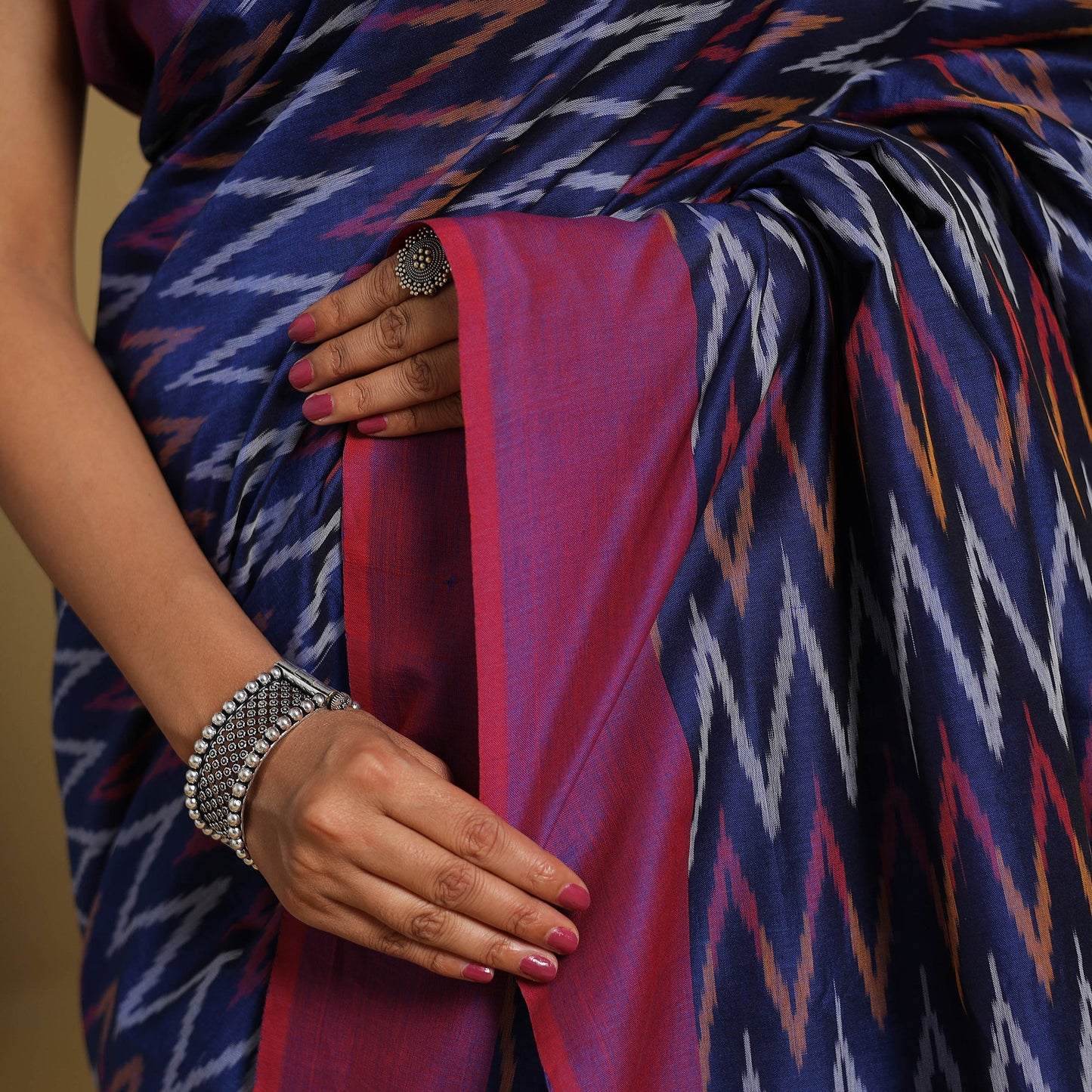 Mercerised Cotton Handloom Pochampally Ikat Saree