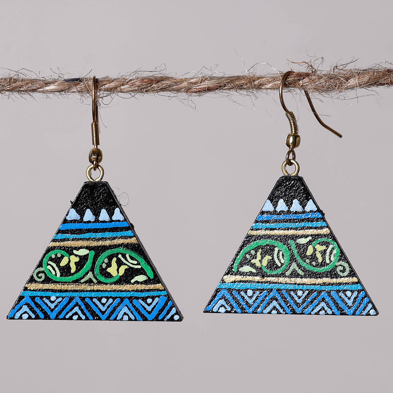 Miniature Handpainted Wooden Earrings Online at iTokri.com
