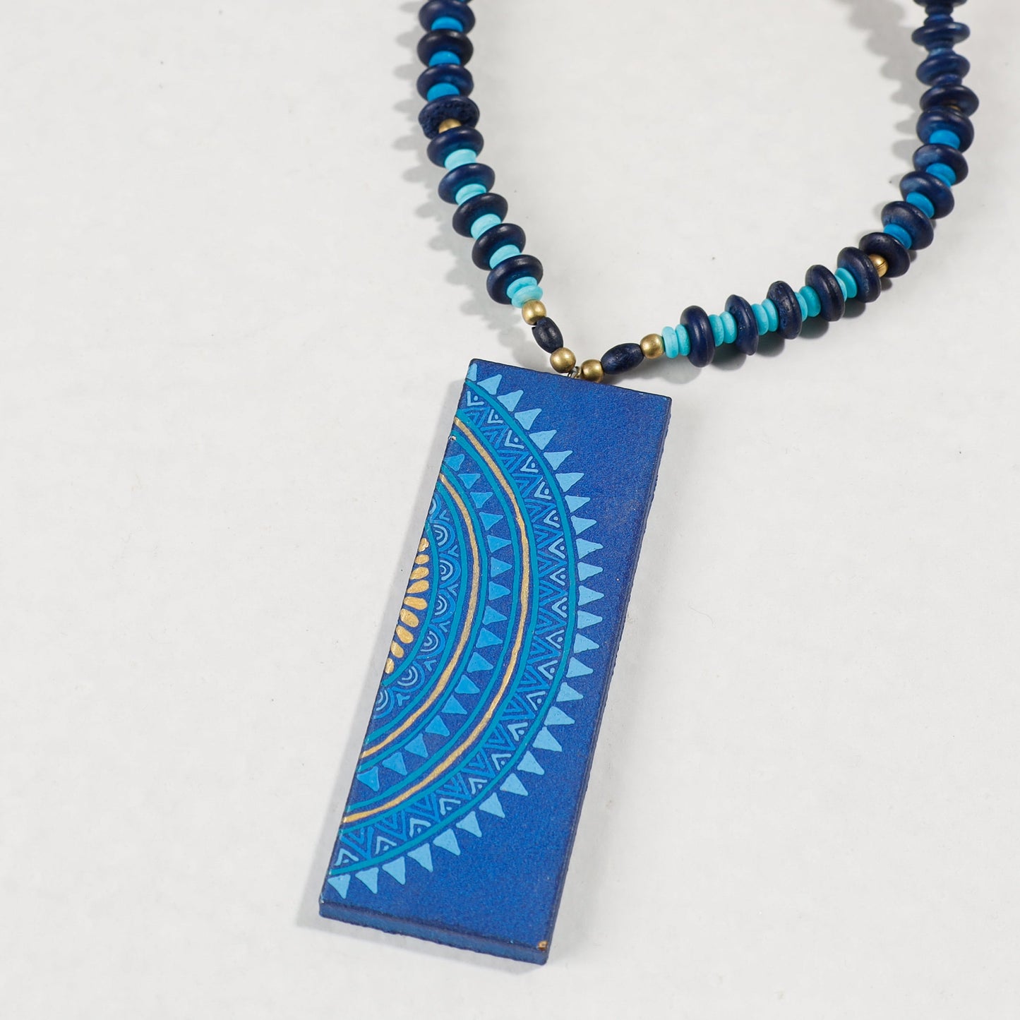 Miniature Hand-painted Wooden Necklace Set with Beads