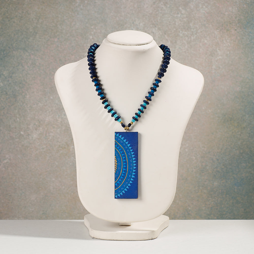 Miniature Hand-painted Wooden Necklace Set with Beads