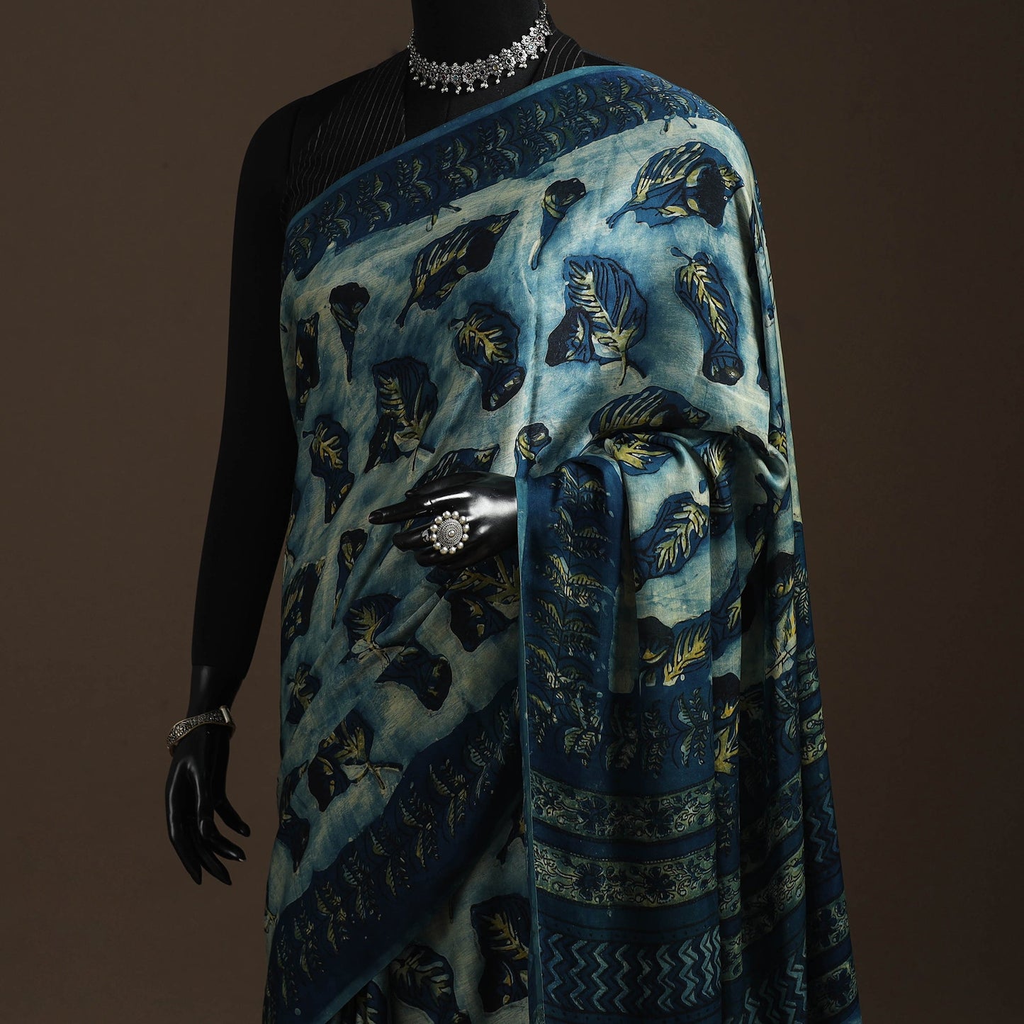 Modal silk hand bagru saree 13 2025/970-3 - handcrafted